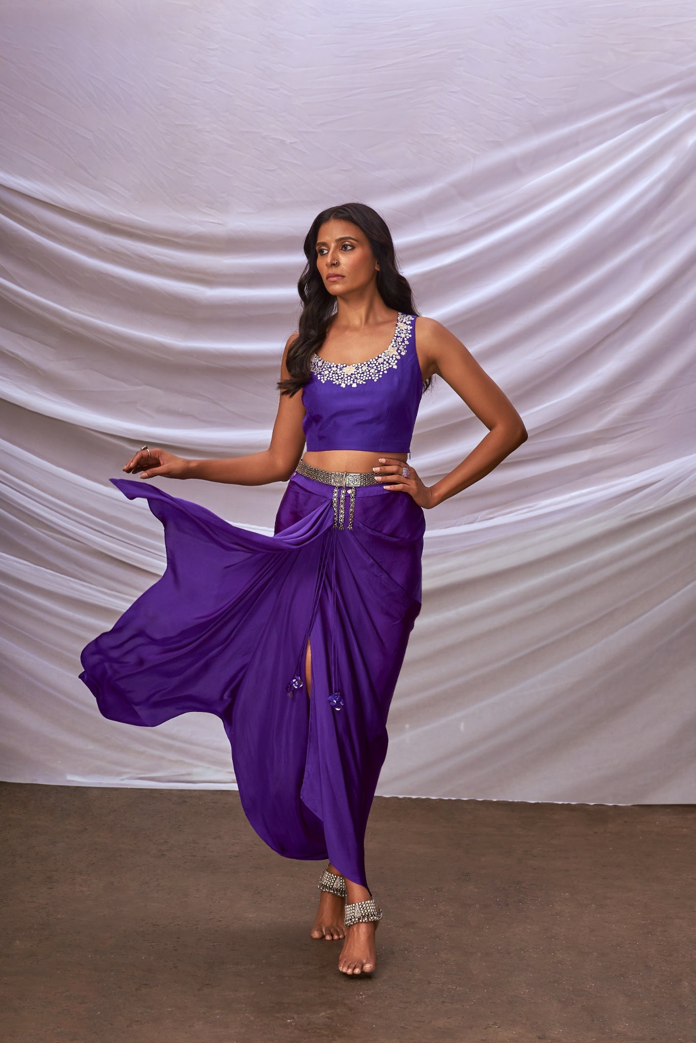 Three piece cape skirt set
