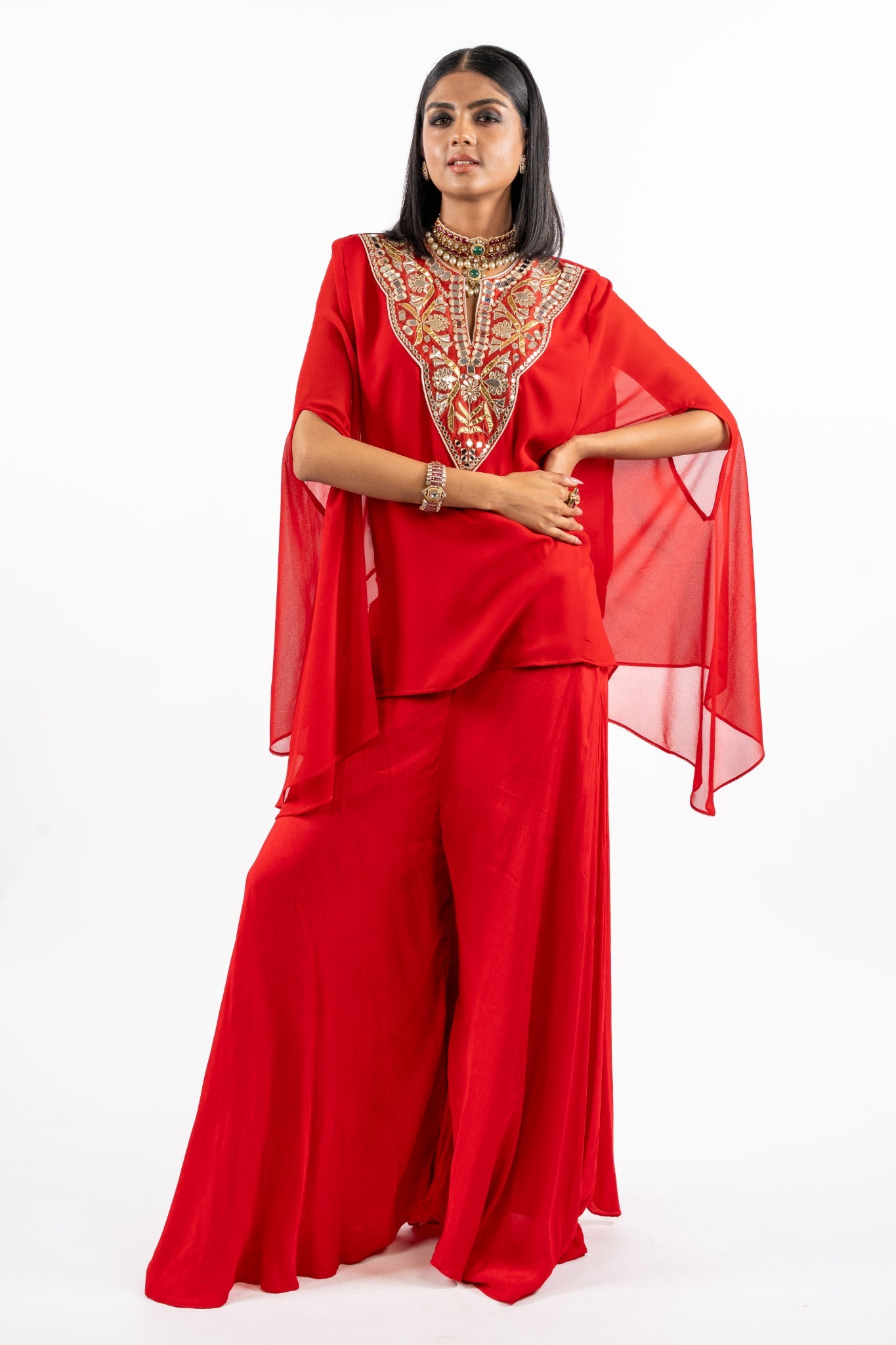 Statement Red Cape Co-Ord Set