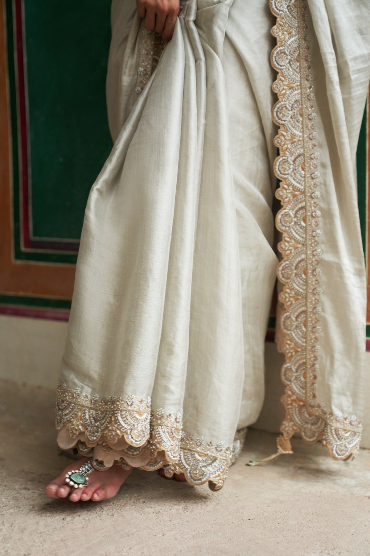 Chandi jodha saree