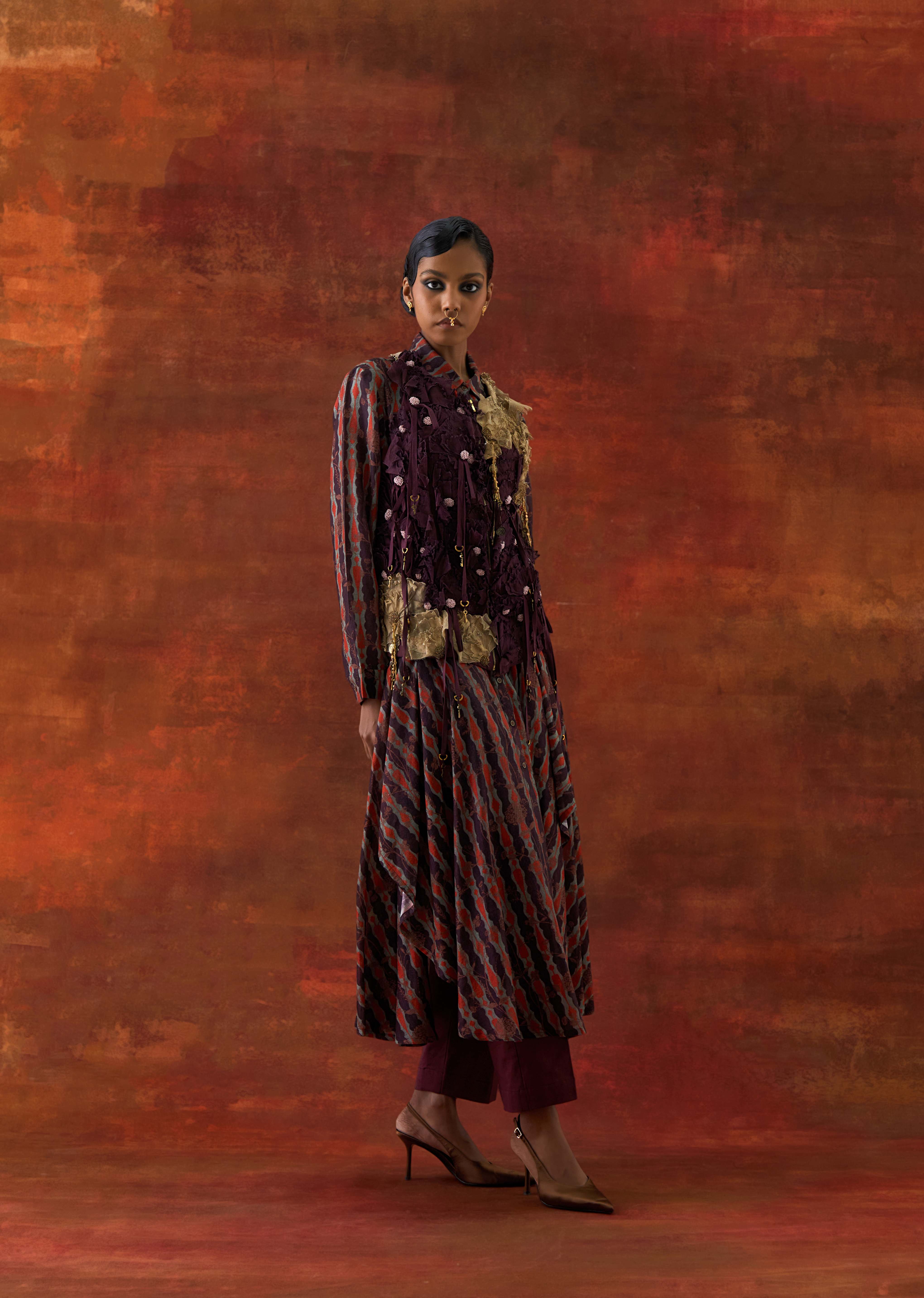 3D FLOWER RACER BACK JACKET + PRINTED CASCADE SHIRT WITH PANTS - image 3
