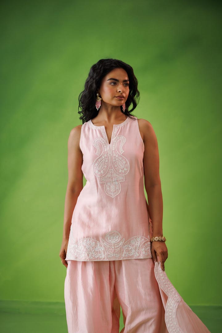 Baby pink farshi salwar set