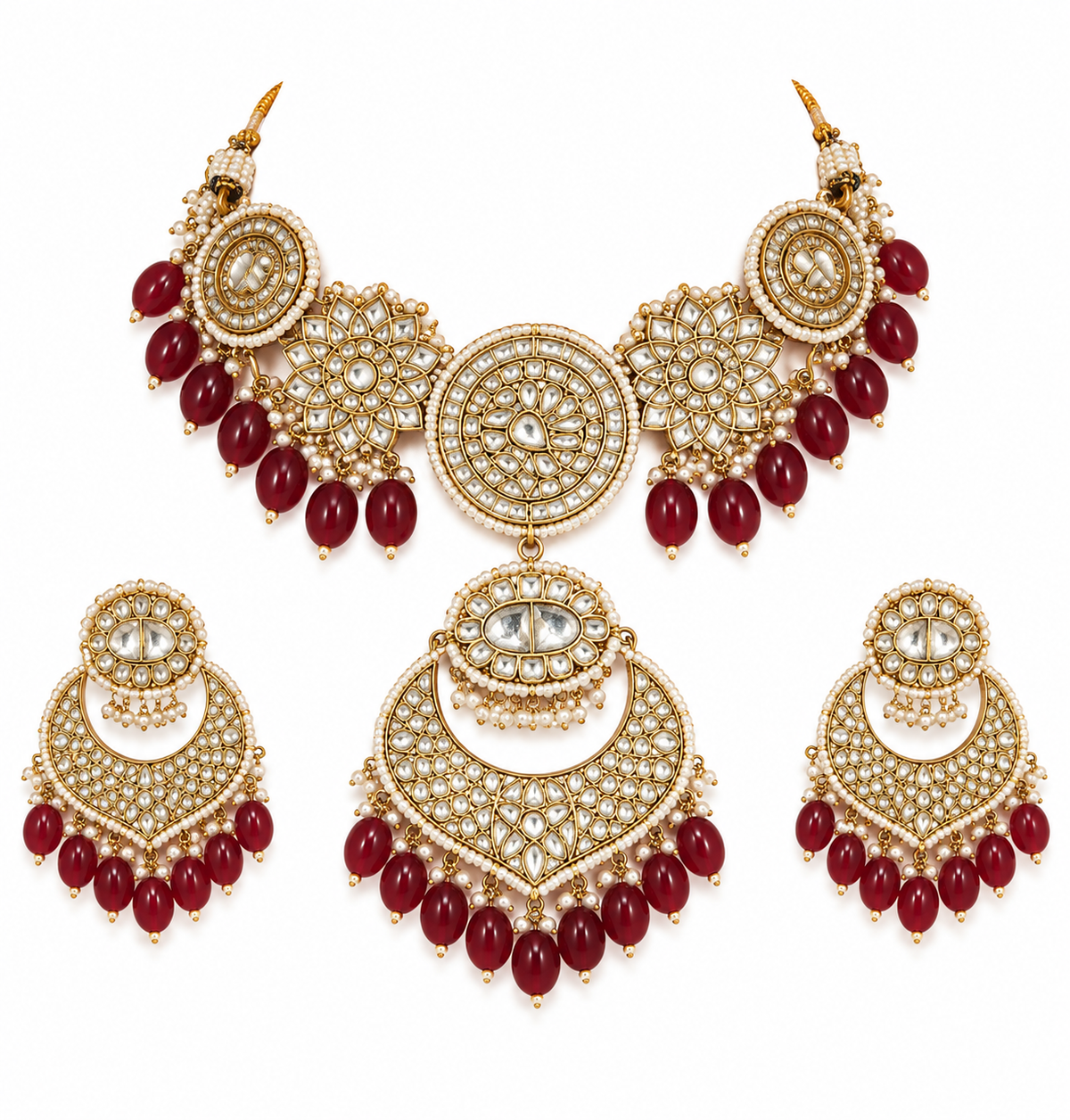 Kundan Choker Necklace Set with Chandbali Earrings