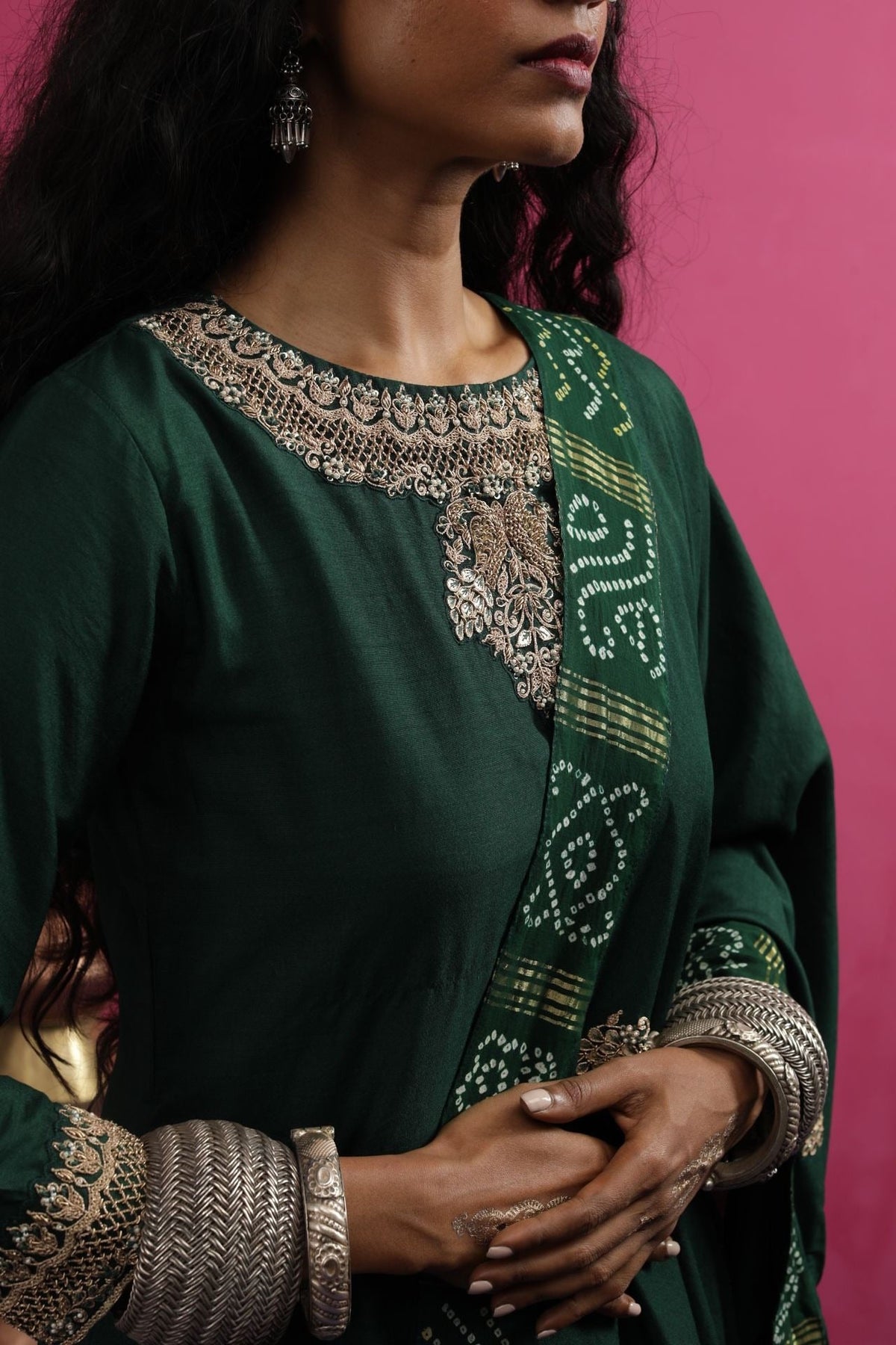 Peacock drape dupatta kurta set