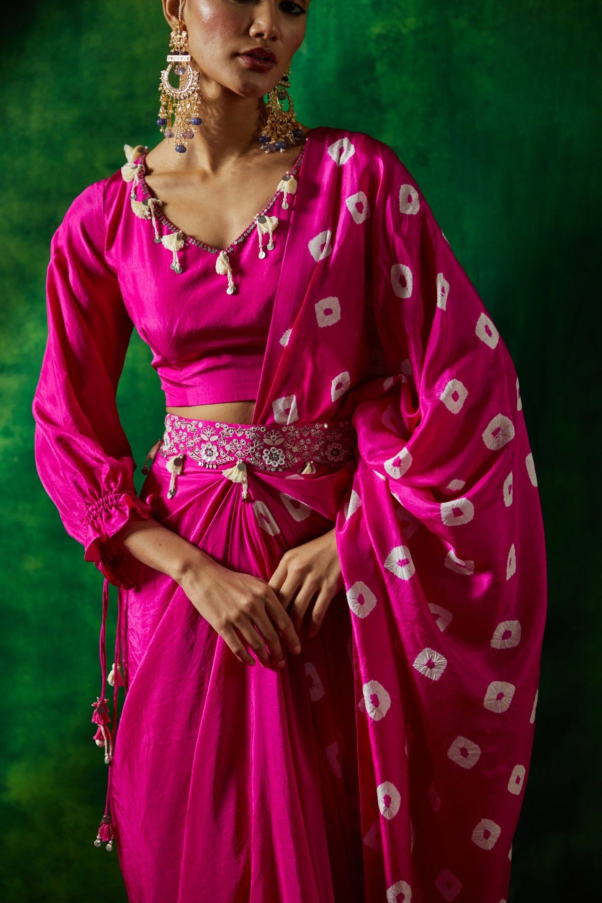 Shibori Pre-draped Saree