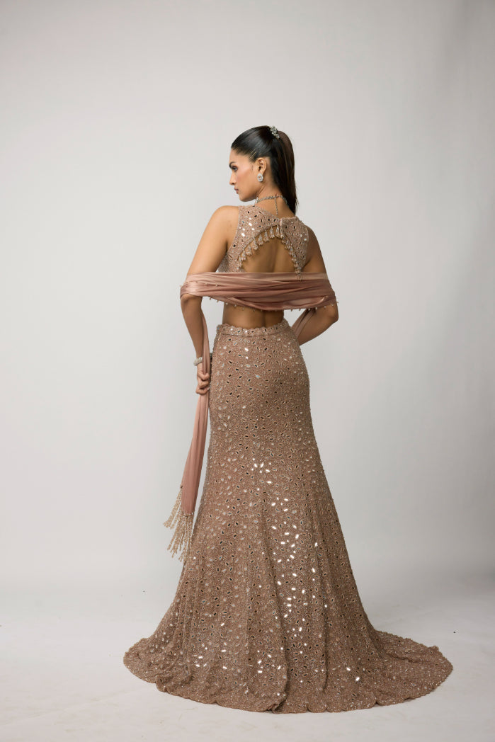 Bronze Ros� Fishcut Lehenga Set