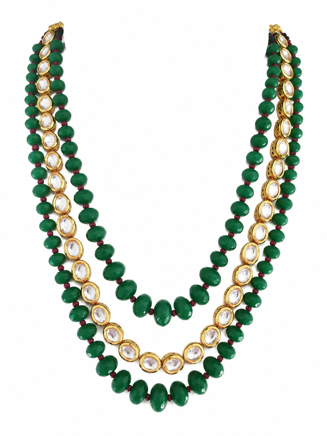 Navratna Kundan Floral Necklace Earring Set