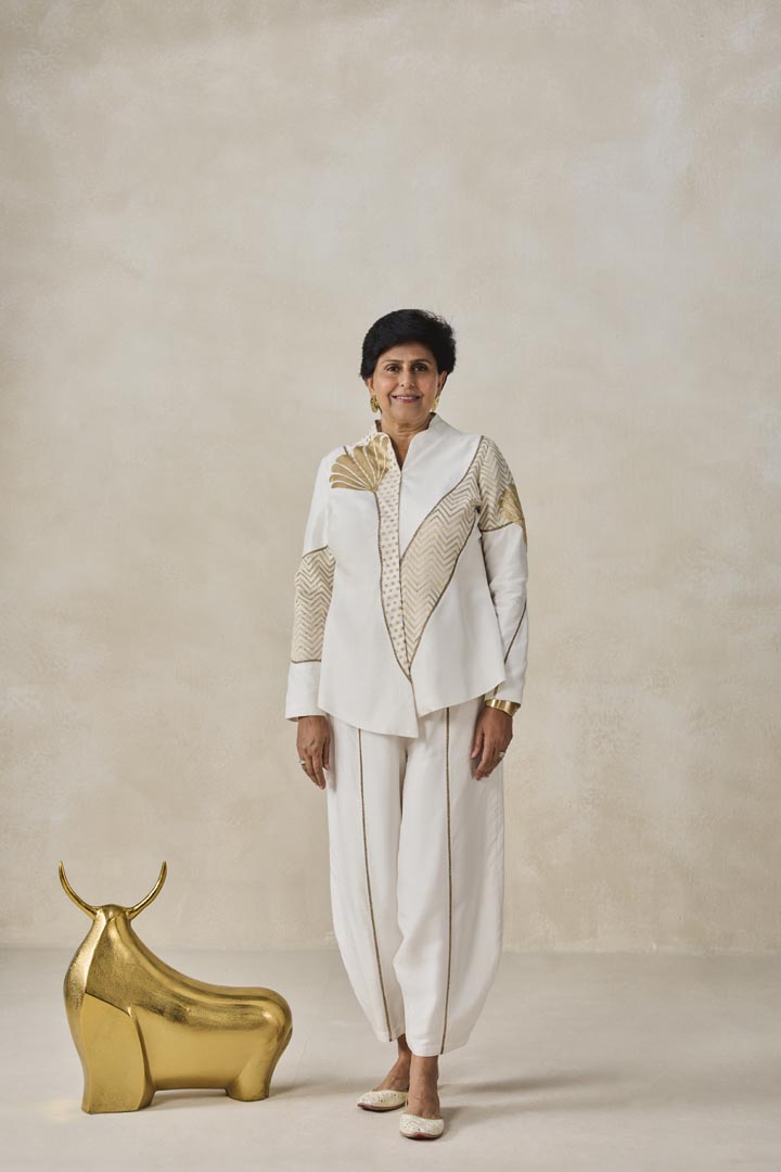 Chanderi Short Jacket Kurta Pant Set - Modern Ethnic Wear