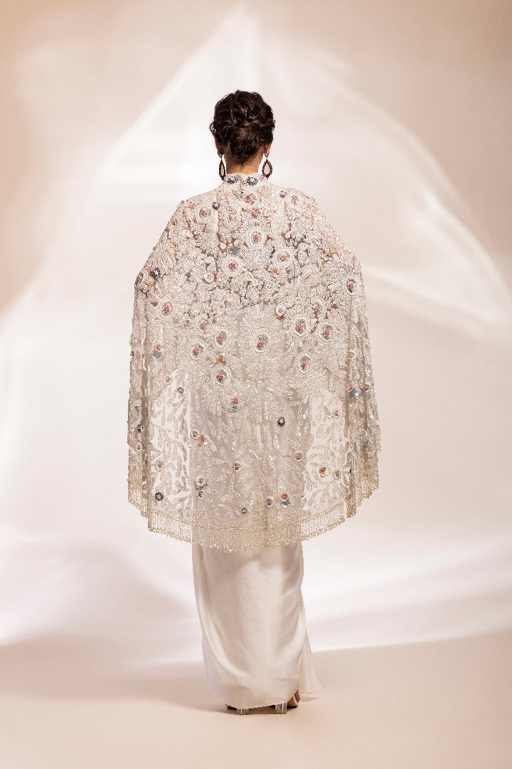 fusion lungi skirt, corset and cape