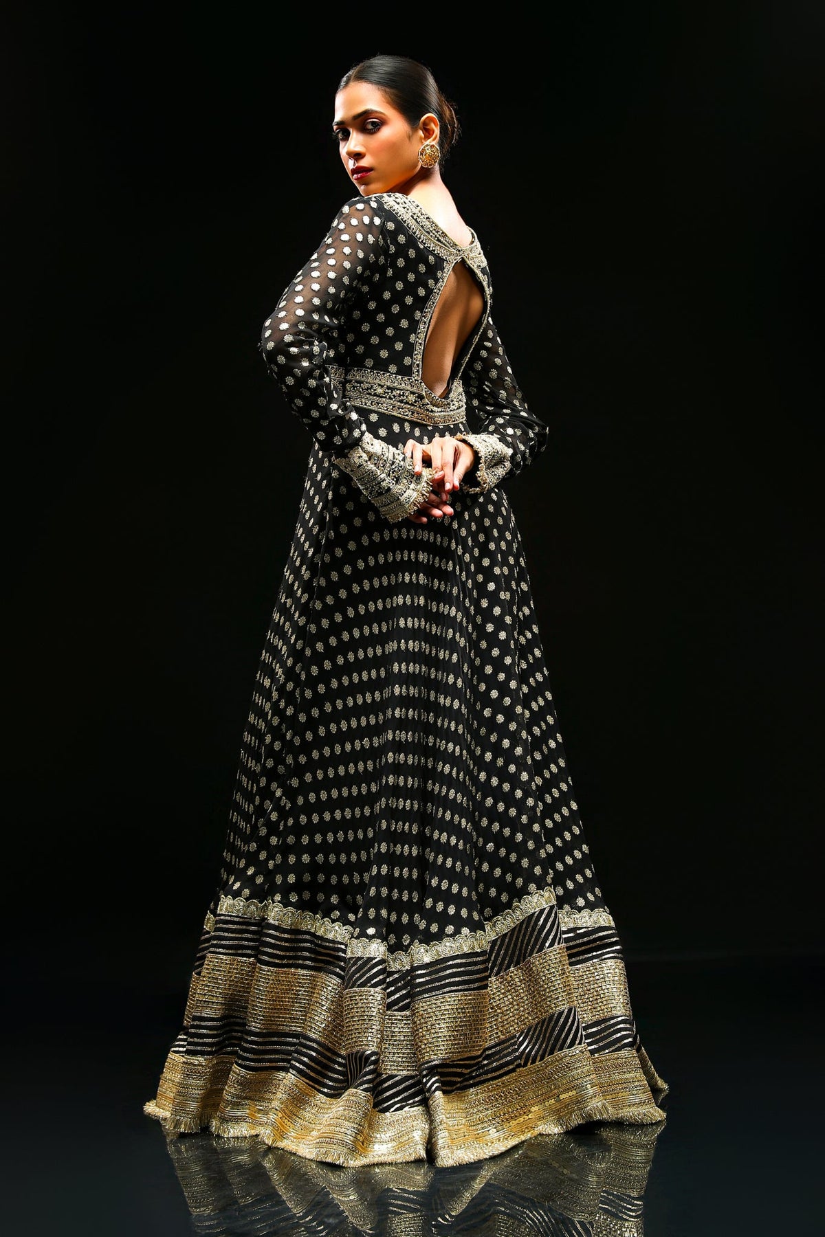 Black-georgette-anarkali-set