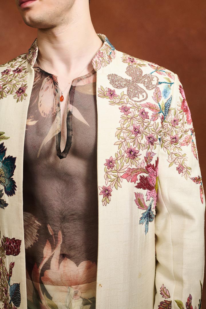 IVORY EMBROIDERED SHERWANI  SET