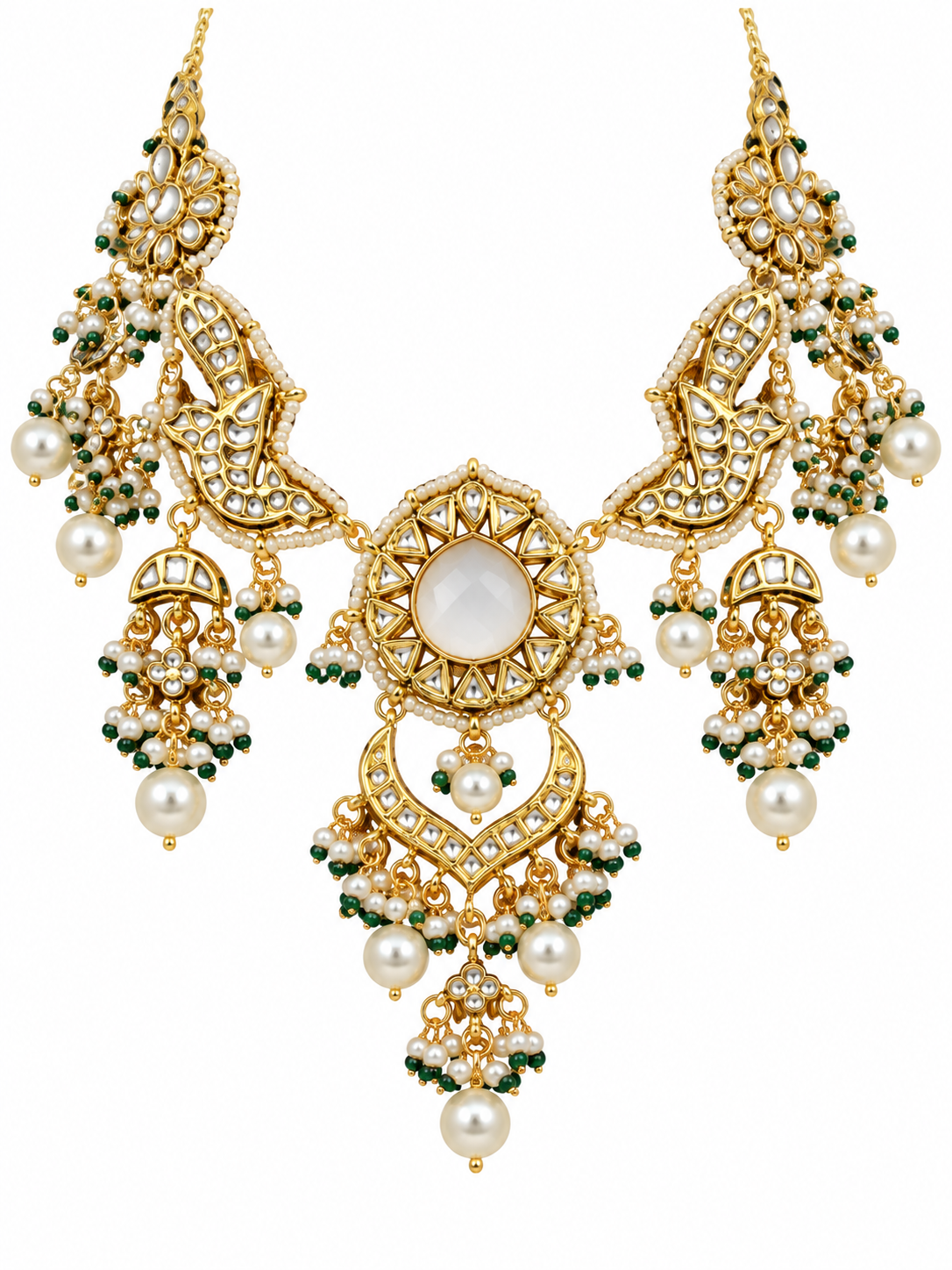 Kundan Pearl Statement Necklace Earring Set