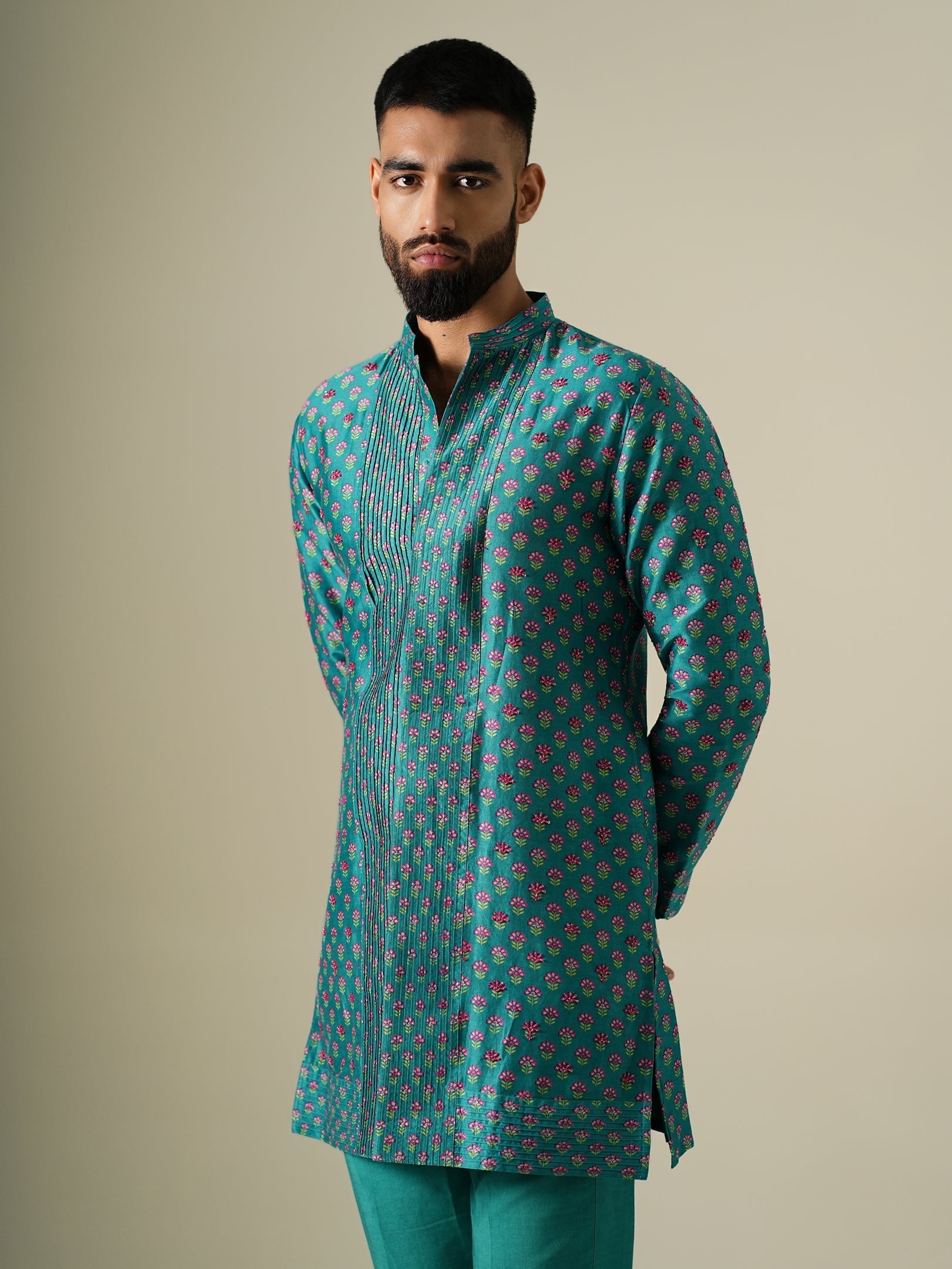 Teal Garden Kurta Set