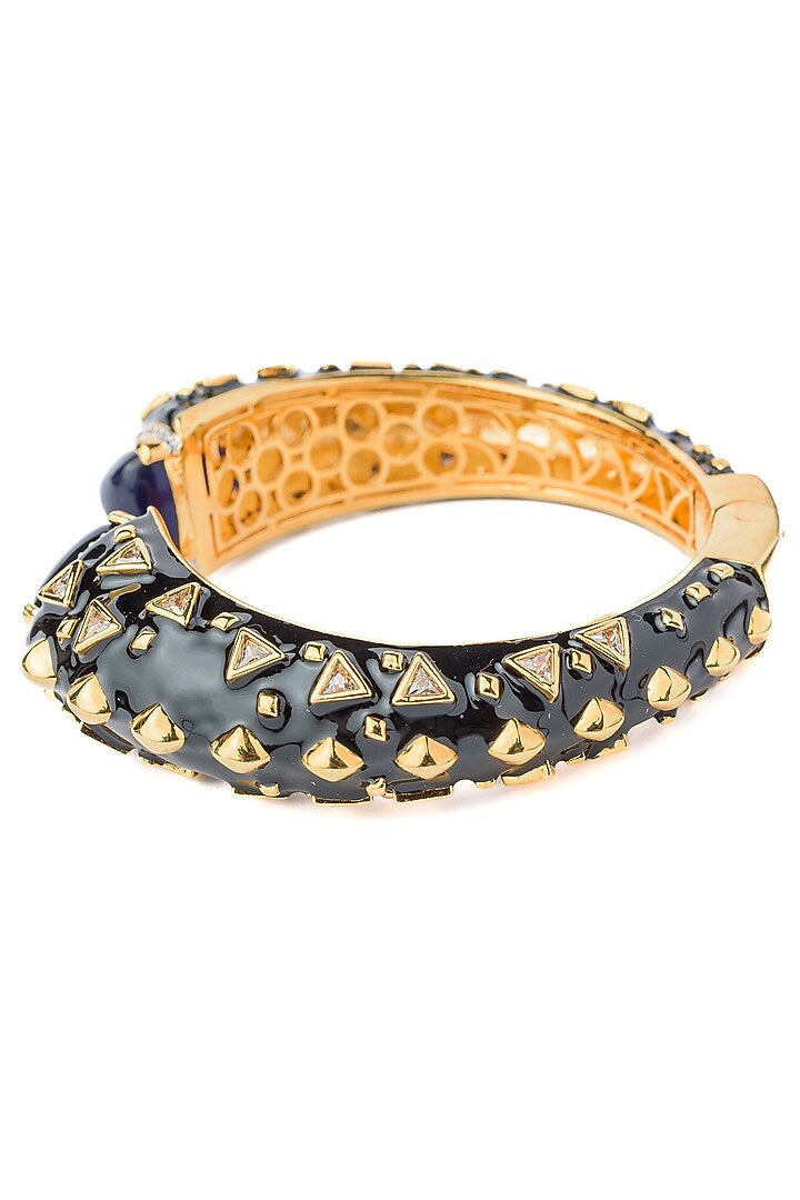 Royal Blue Stone Antique Bangles Pair