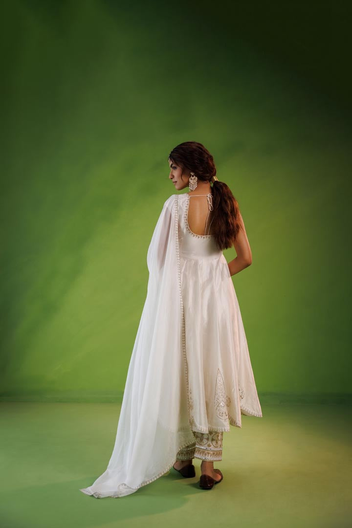 Ivory anarkali set