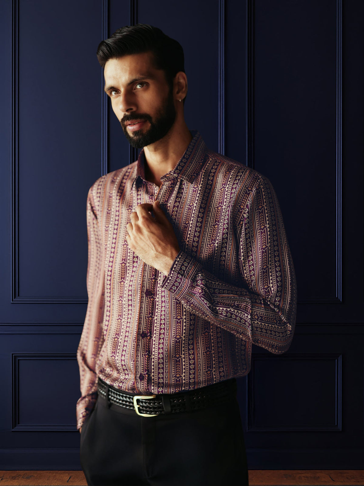 PATTERNED SILK SHIRT