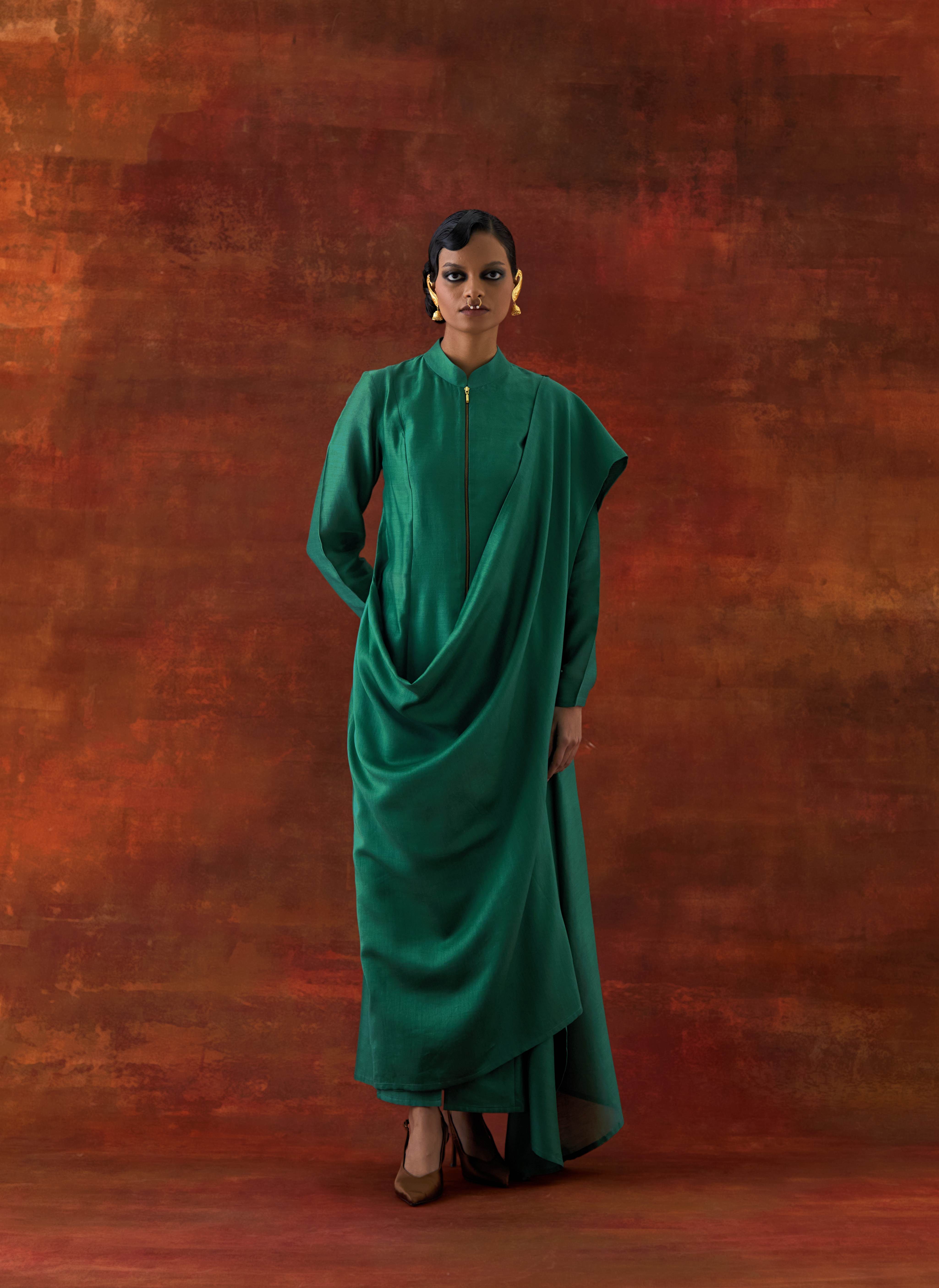 ANGRAKHA STYLE JACKET WITH ZIPPERED KURTA AND PANTS - image 3