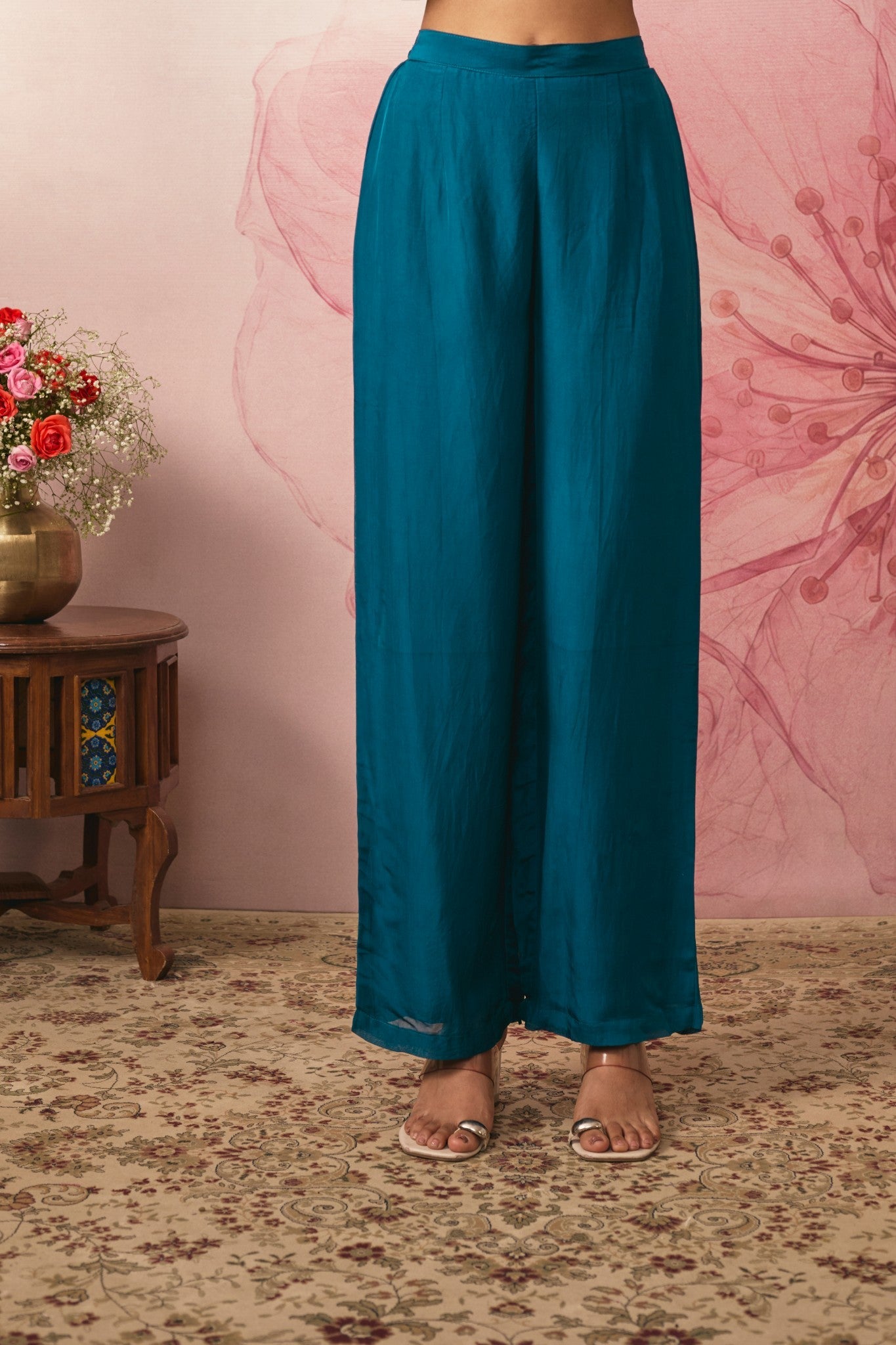 MIDNIGHT BLUE FLORAL PRINTED KURTA SET