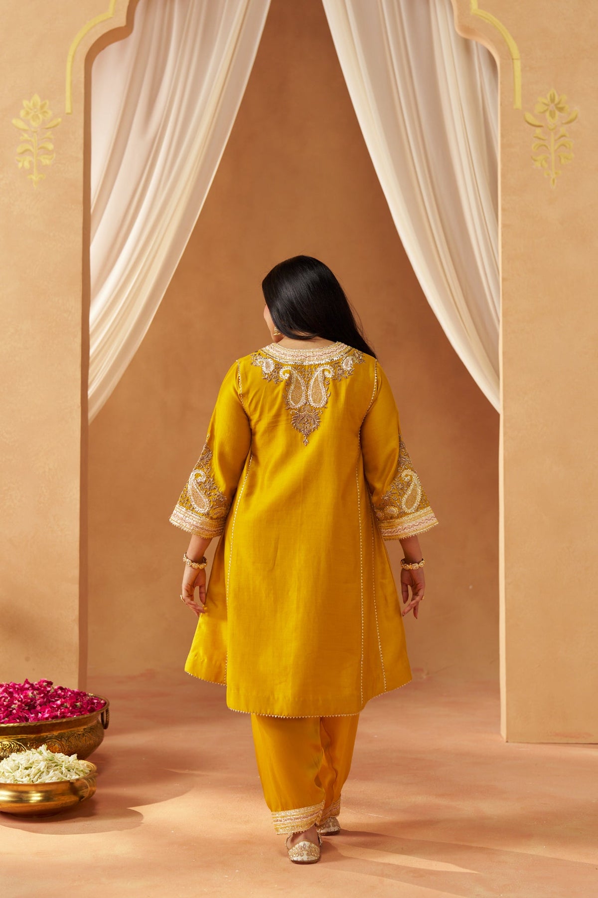 Zimal mustard chauga with salwar