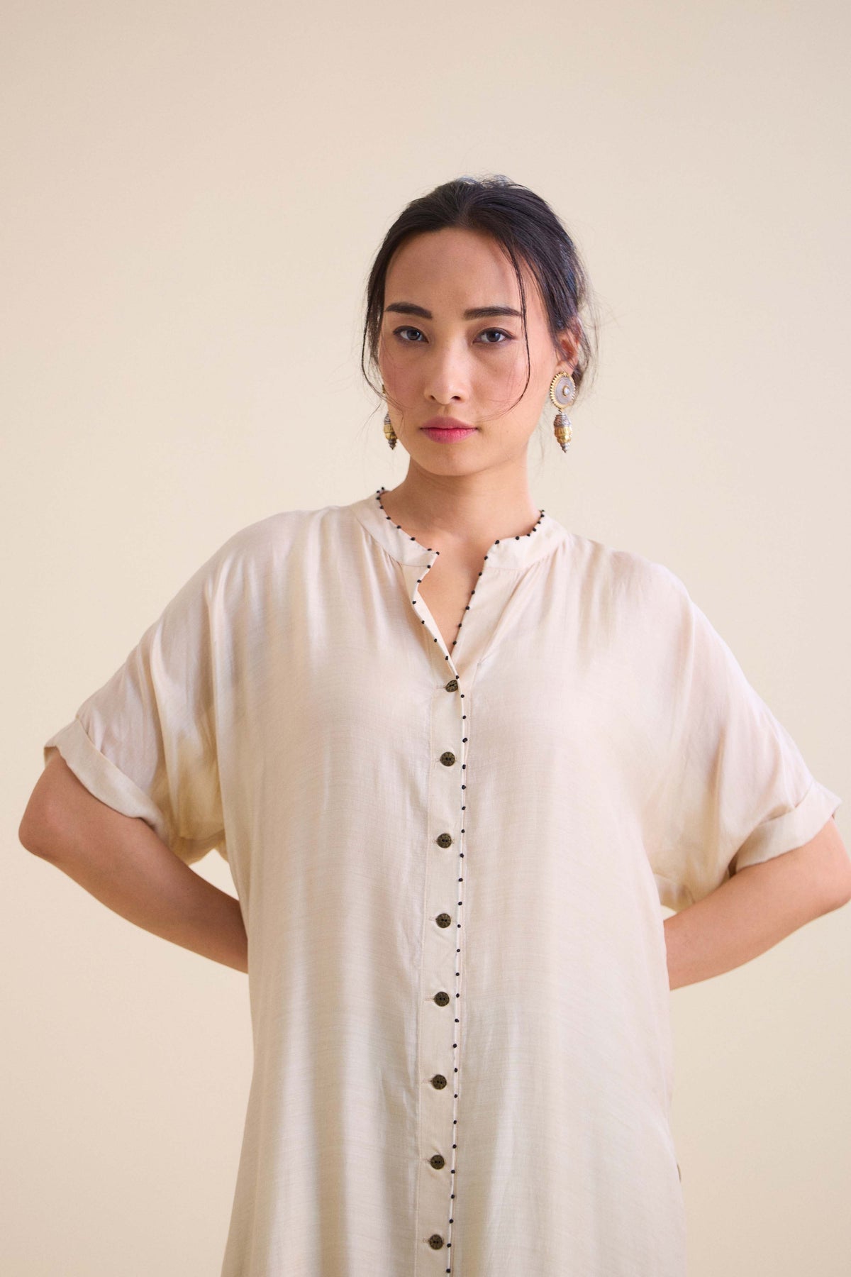 Ecru oversized kurta set