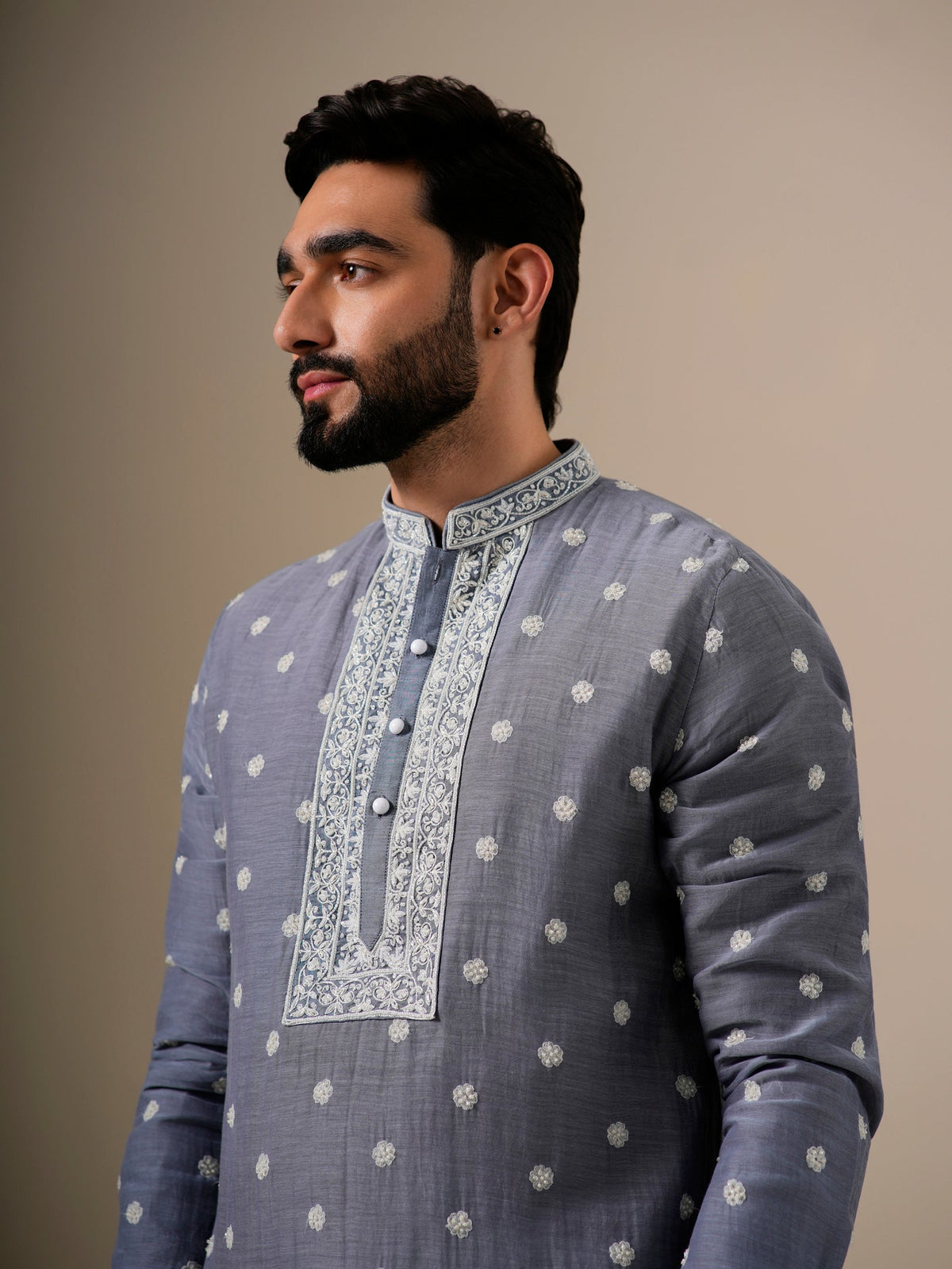 Grey Fleur Kurta Set