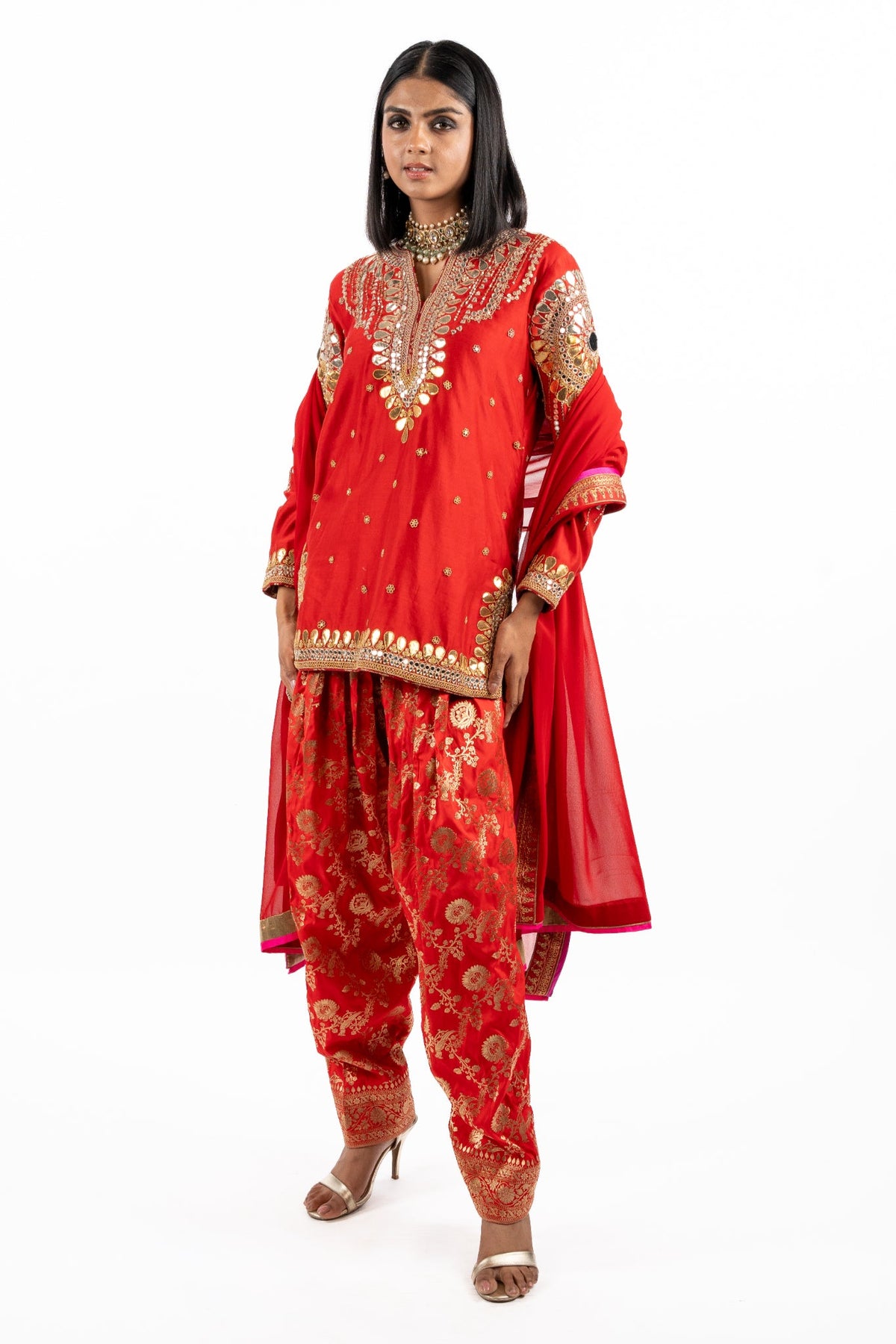 Radiant Crimson Heritage Suit Set