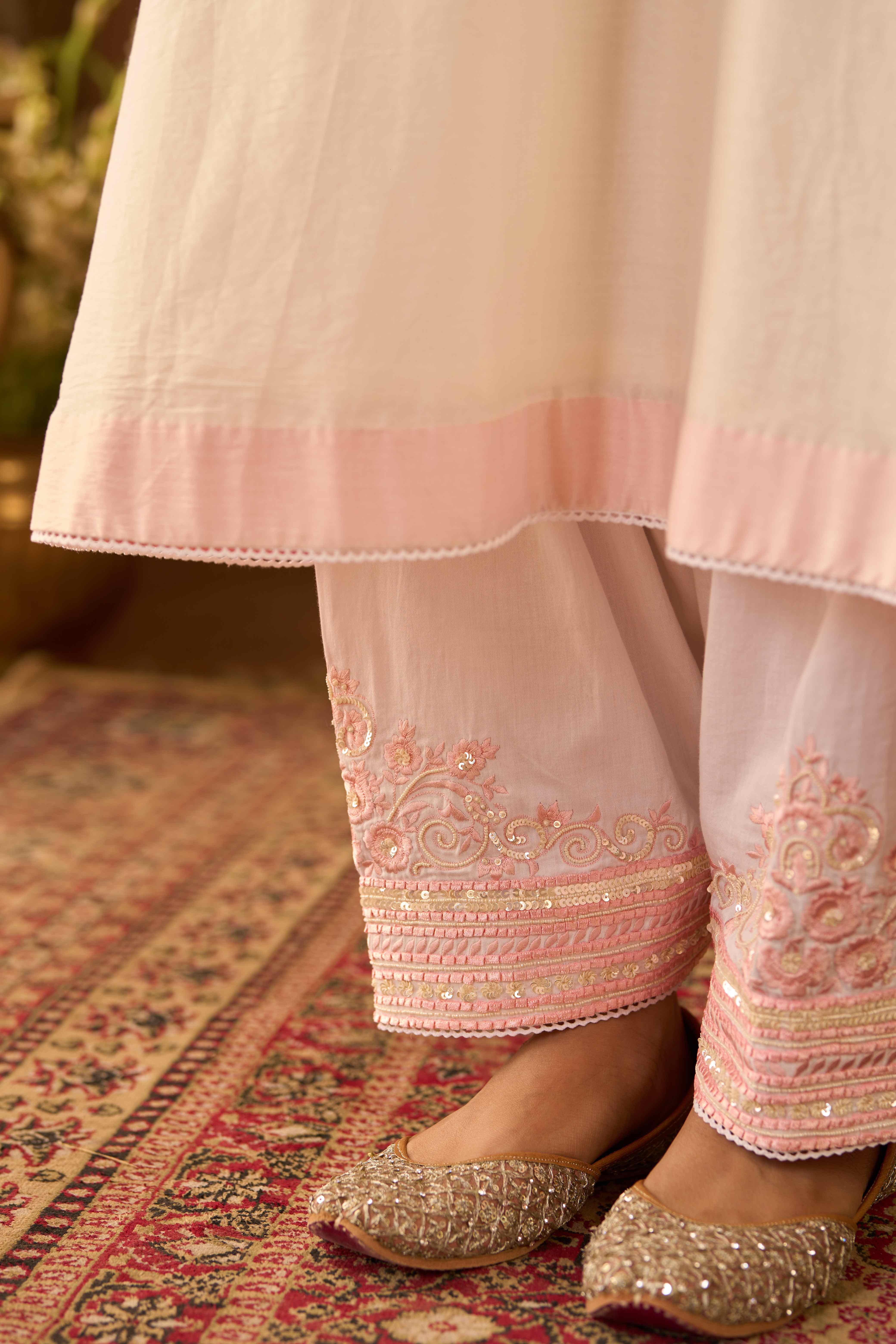 SAHABAT - DAISY IVORY WITH PINK KAAFTAN WITH SALWAR