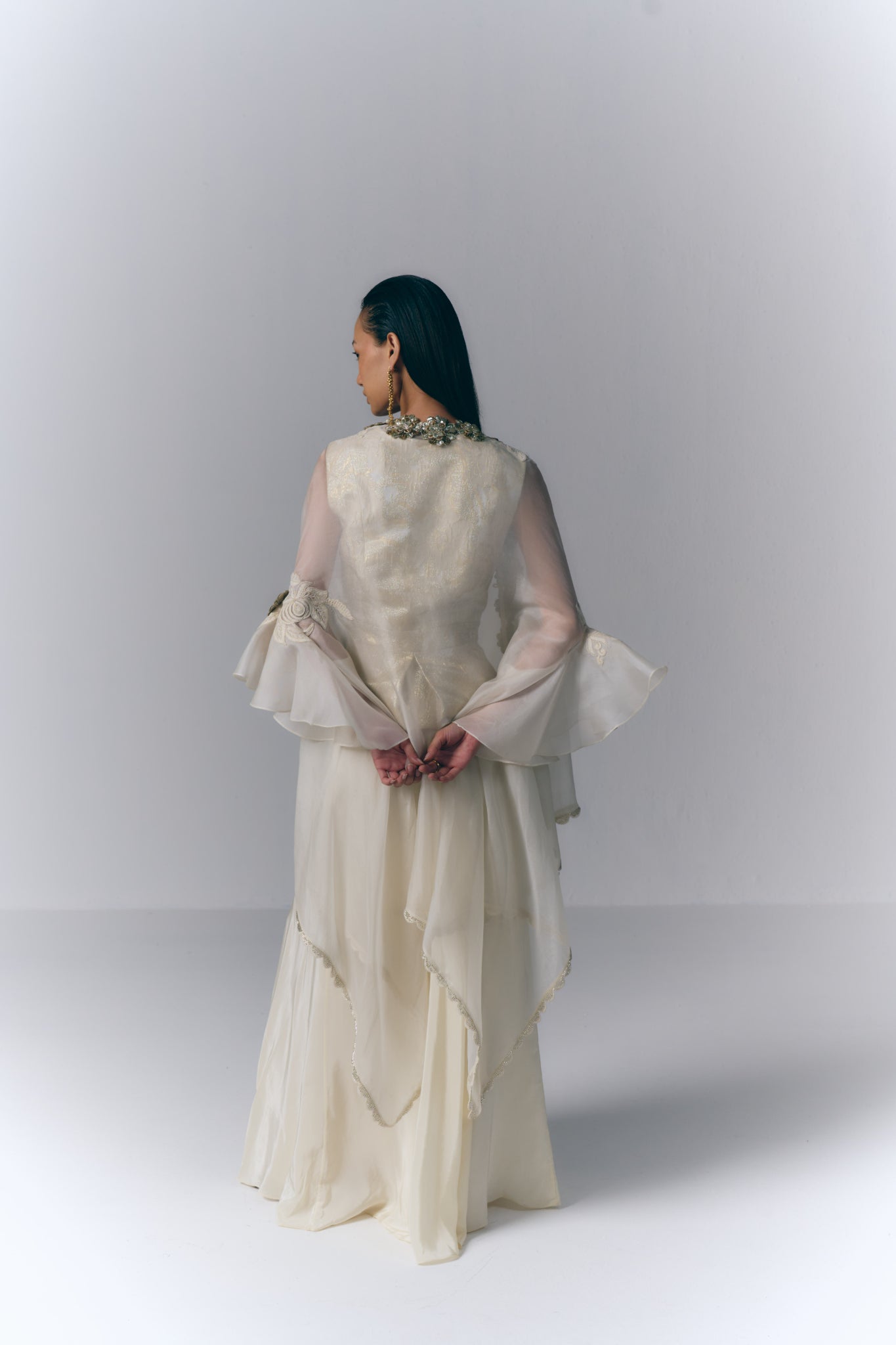 Ivory Bloom Cape Set