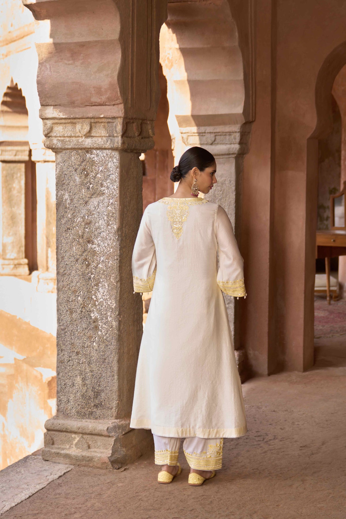 Daisy Ivory Silk Chanderi Festive kaftan Salwar Suit Set