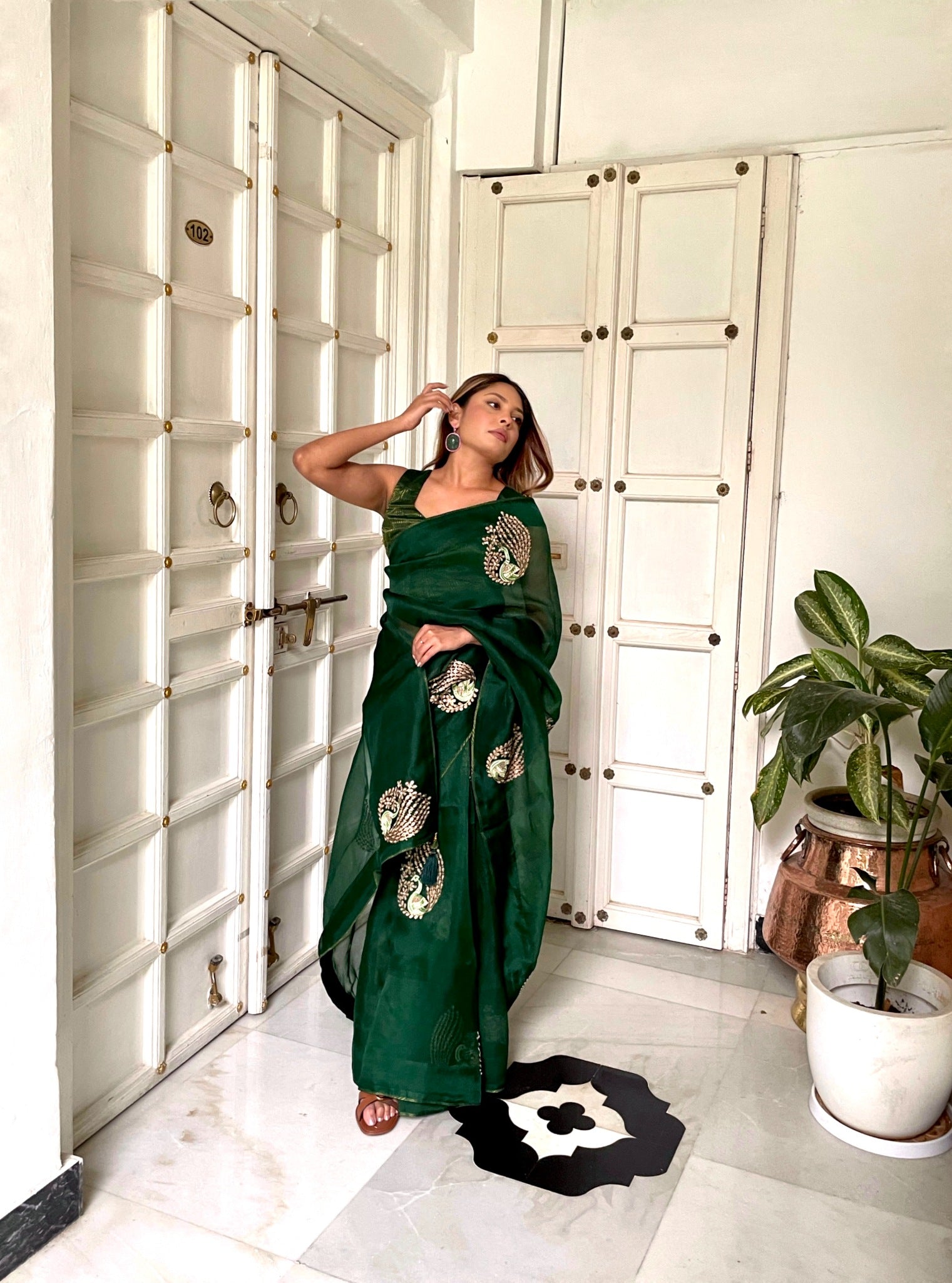 Peacock Boota Saree