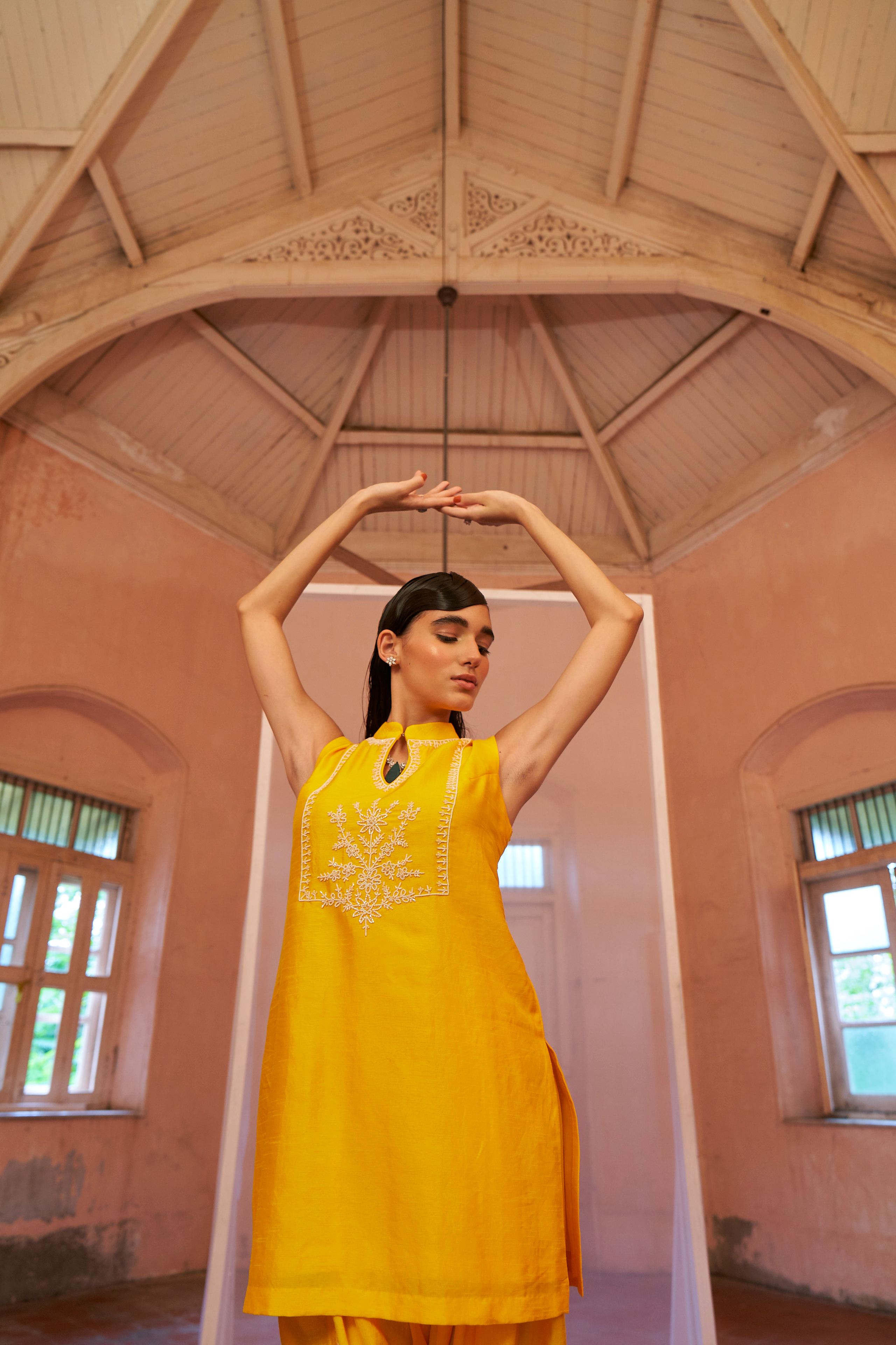 Sunshine Yellow Kurta with Tulip Pants