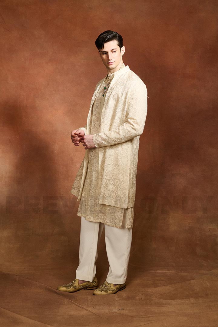 IVORY LAYERED KURTA SET