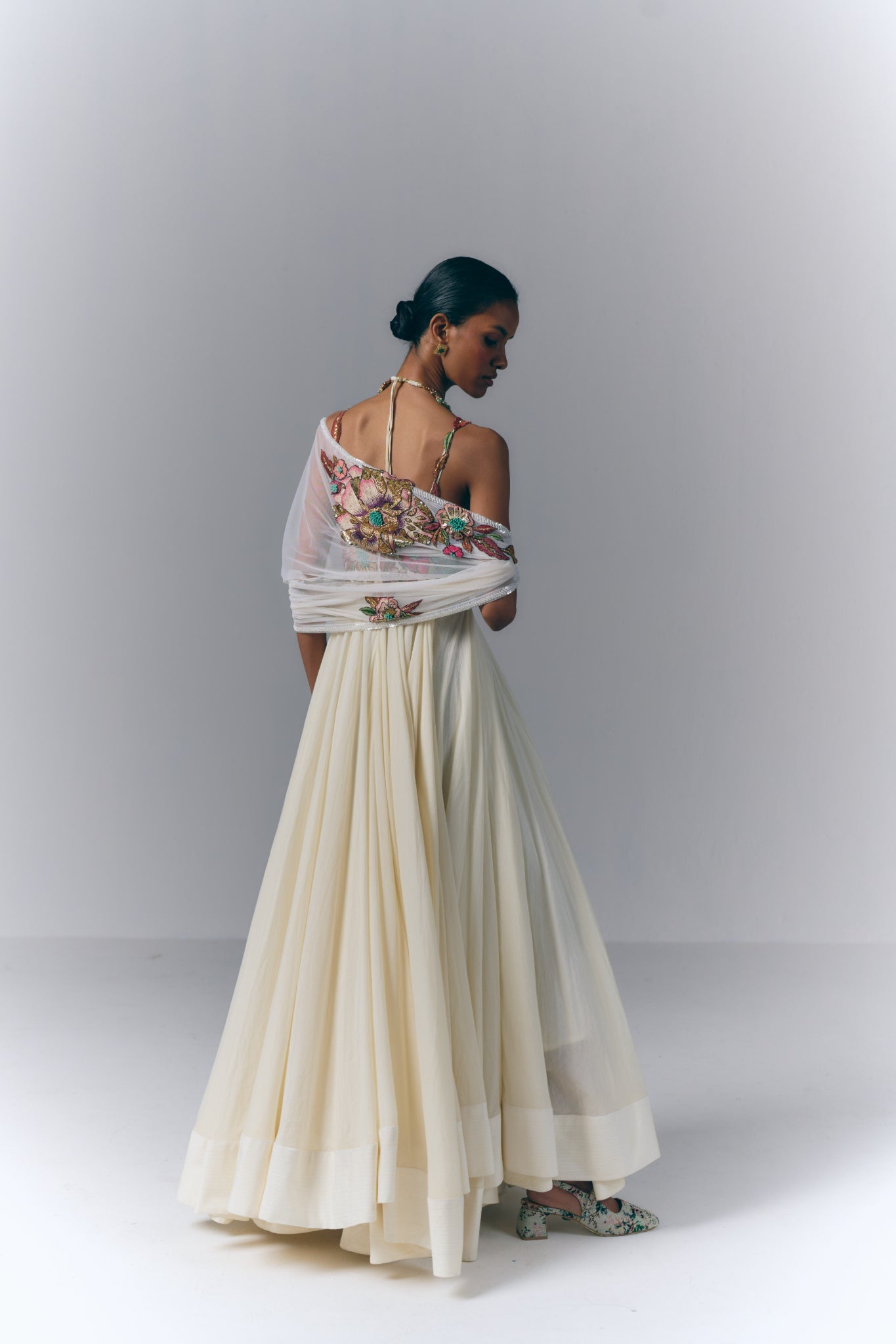 Ivory Bloom Anarkali Set