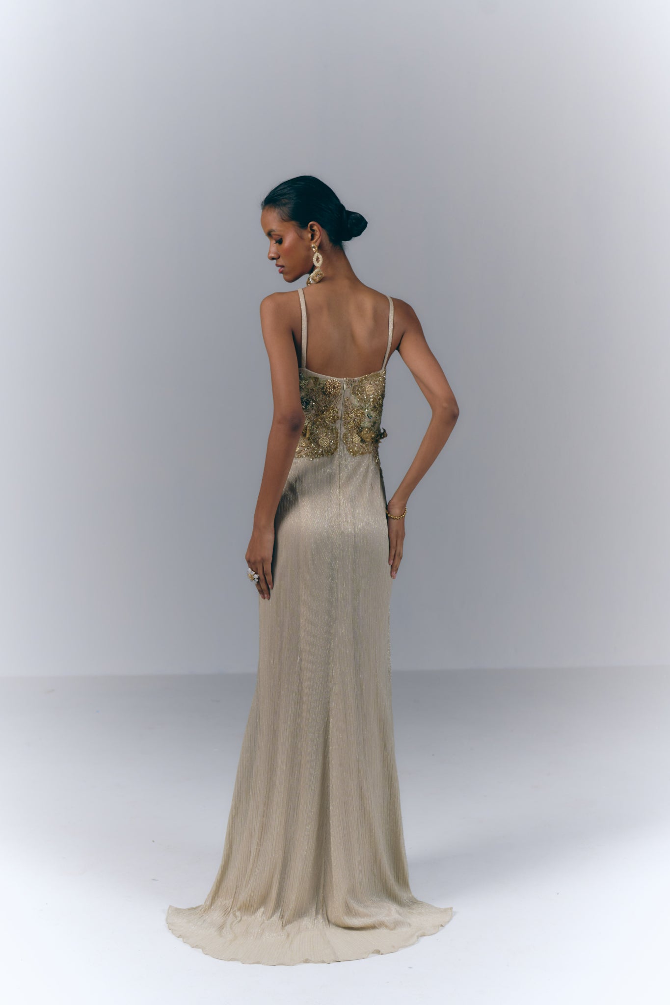 Champagne Drape Gown