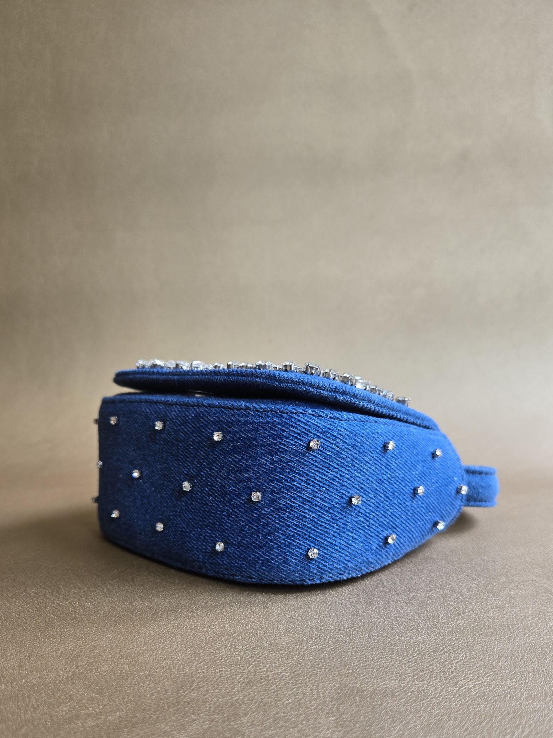 Blue Crystal Denim Bag