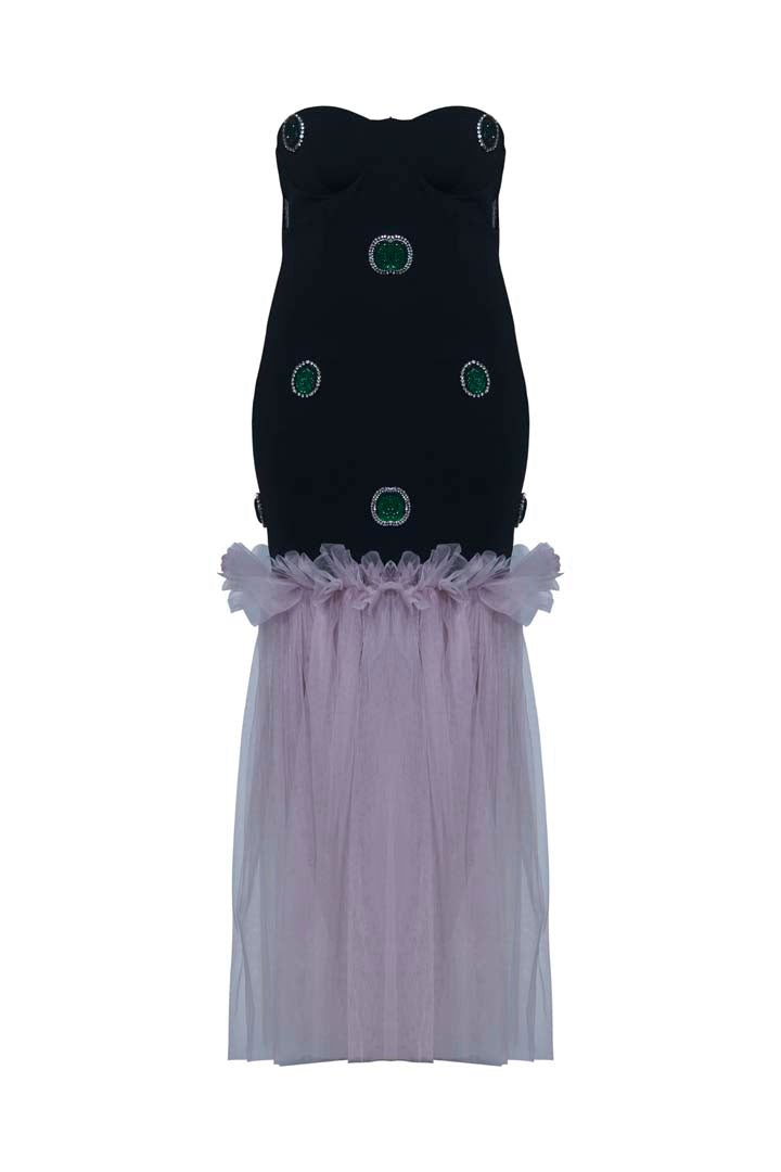 Black & Pink Tube Gown