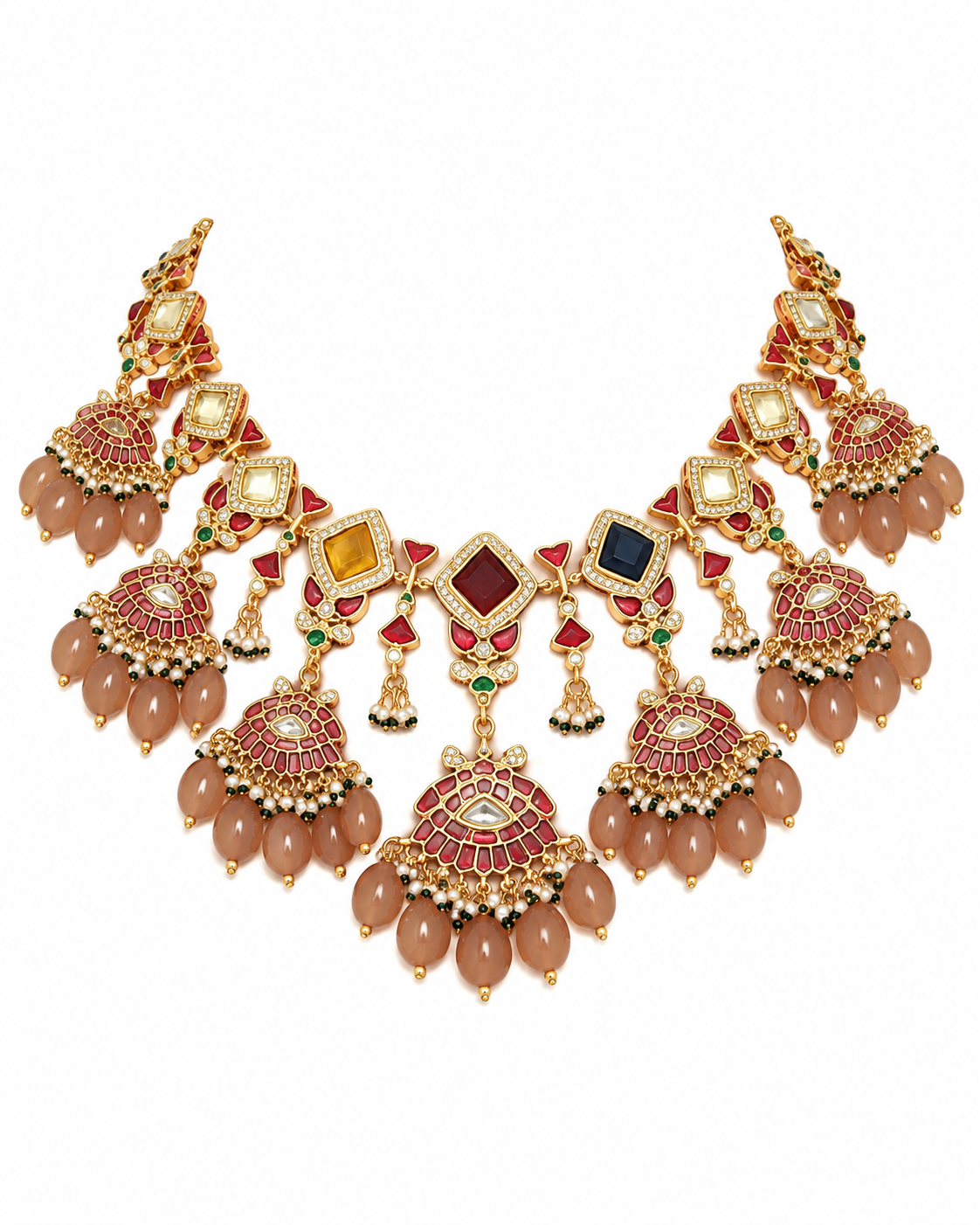 Multicolor Kundan Drop Necklace Set