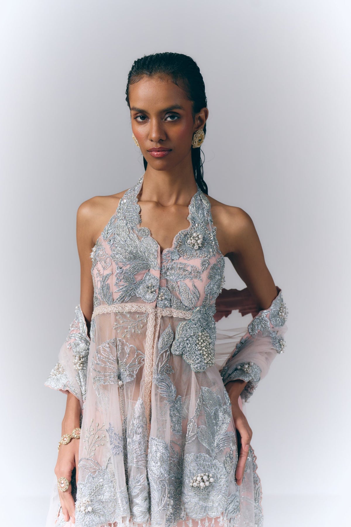 Aurora Blush Peplum set