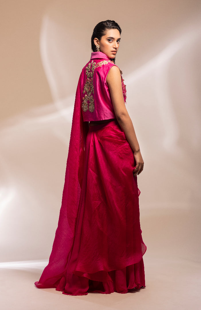 Jacket and Sharara drape