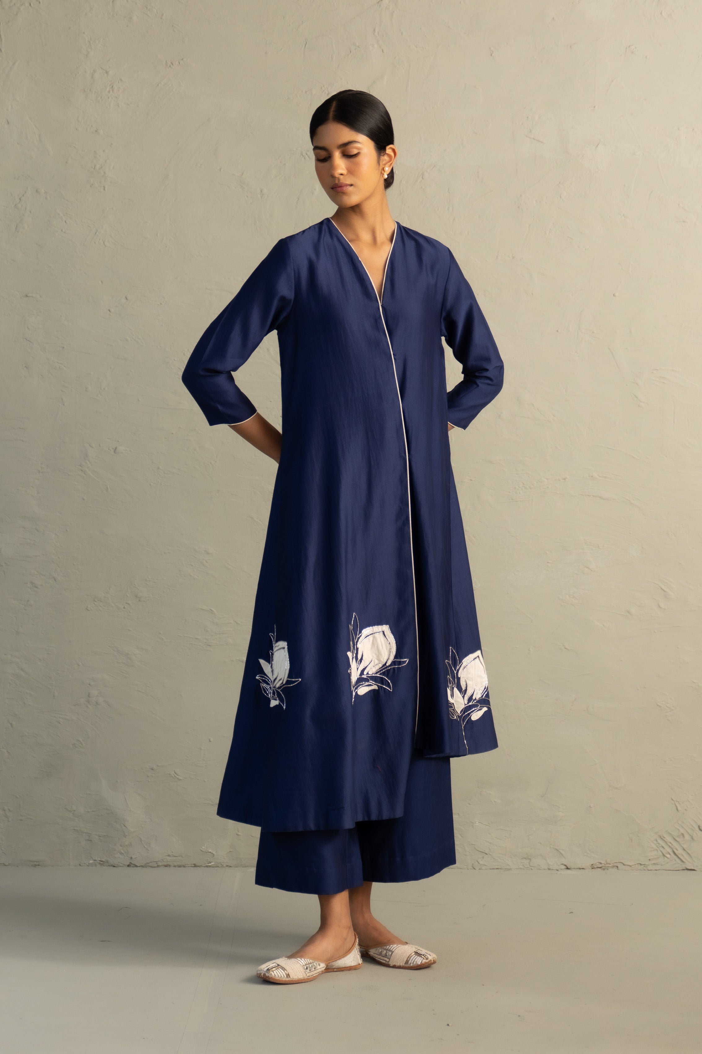 Blue Edit Hi-Lo Set with dupatta