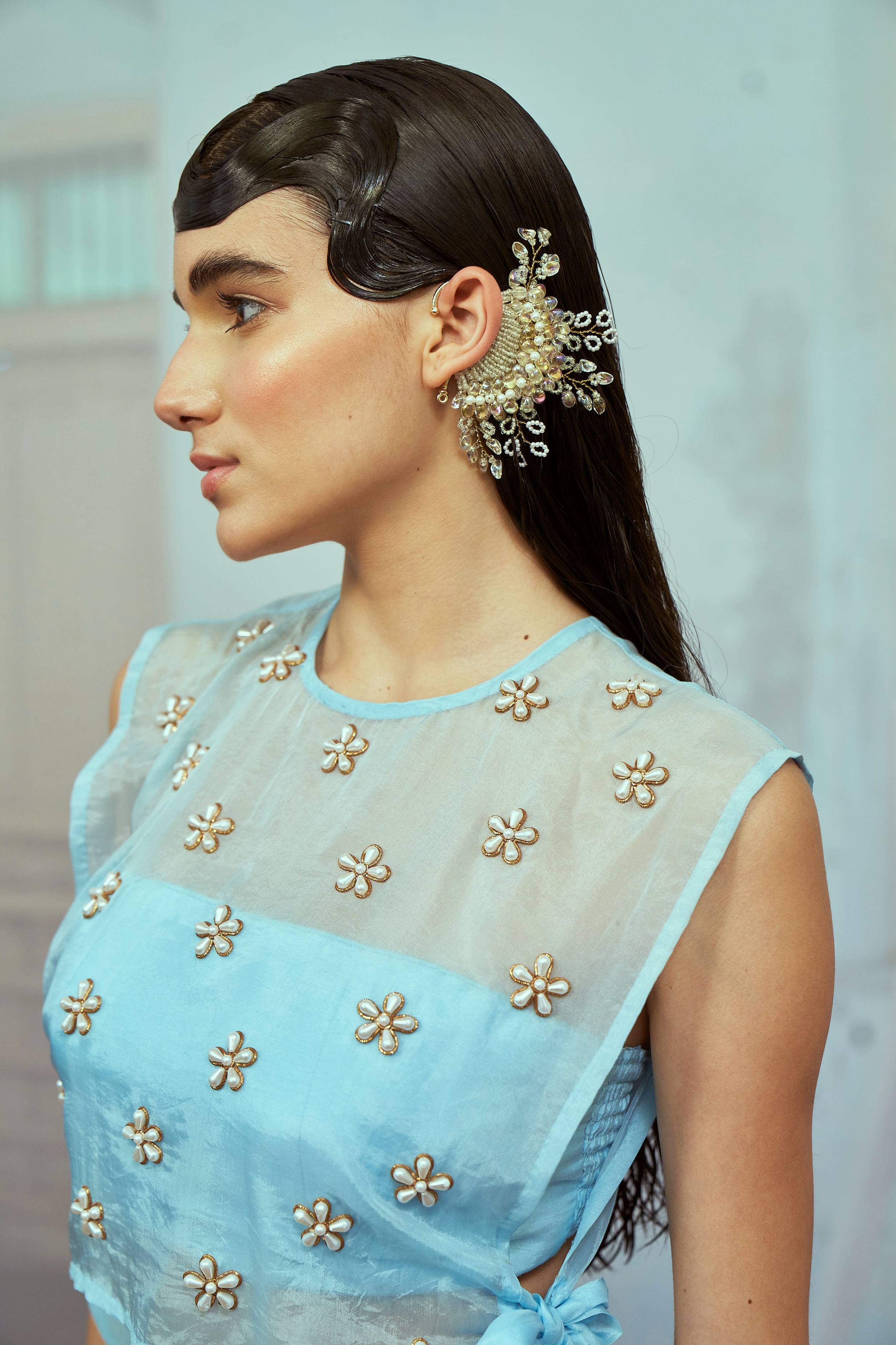 Whimsical Charm: Powder Blue BIB Set