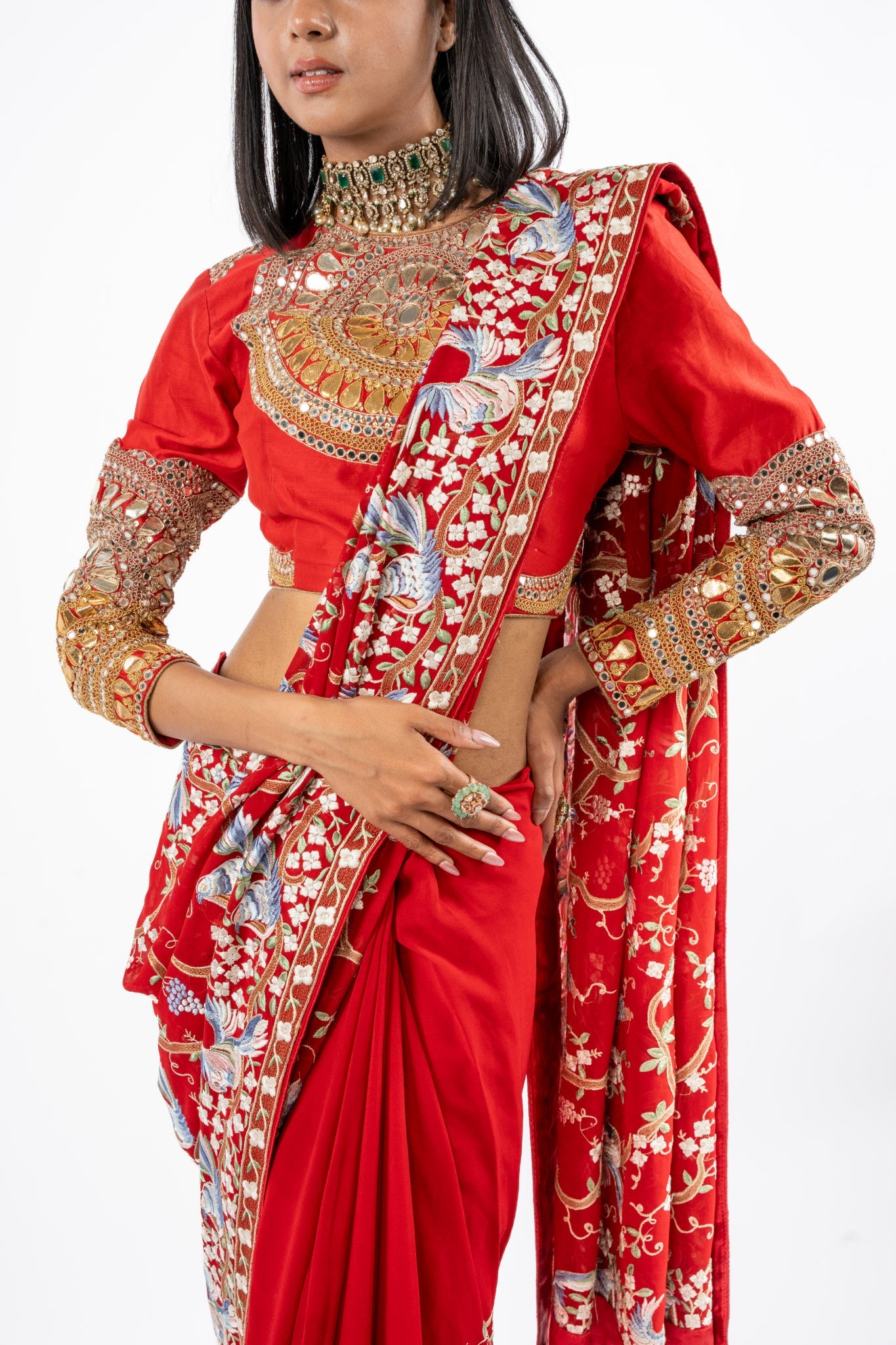 Crimson Couture Embroidered Saree