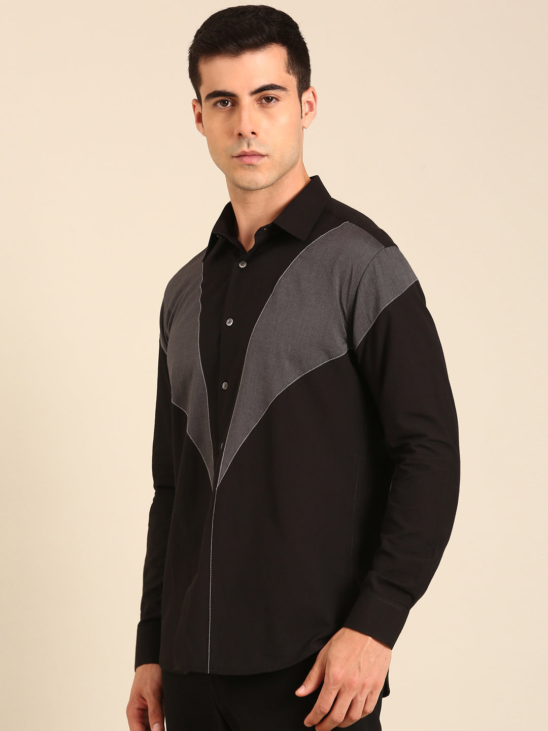 Black - Charcoal Malai Cotton Shirt