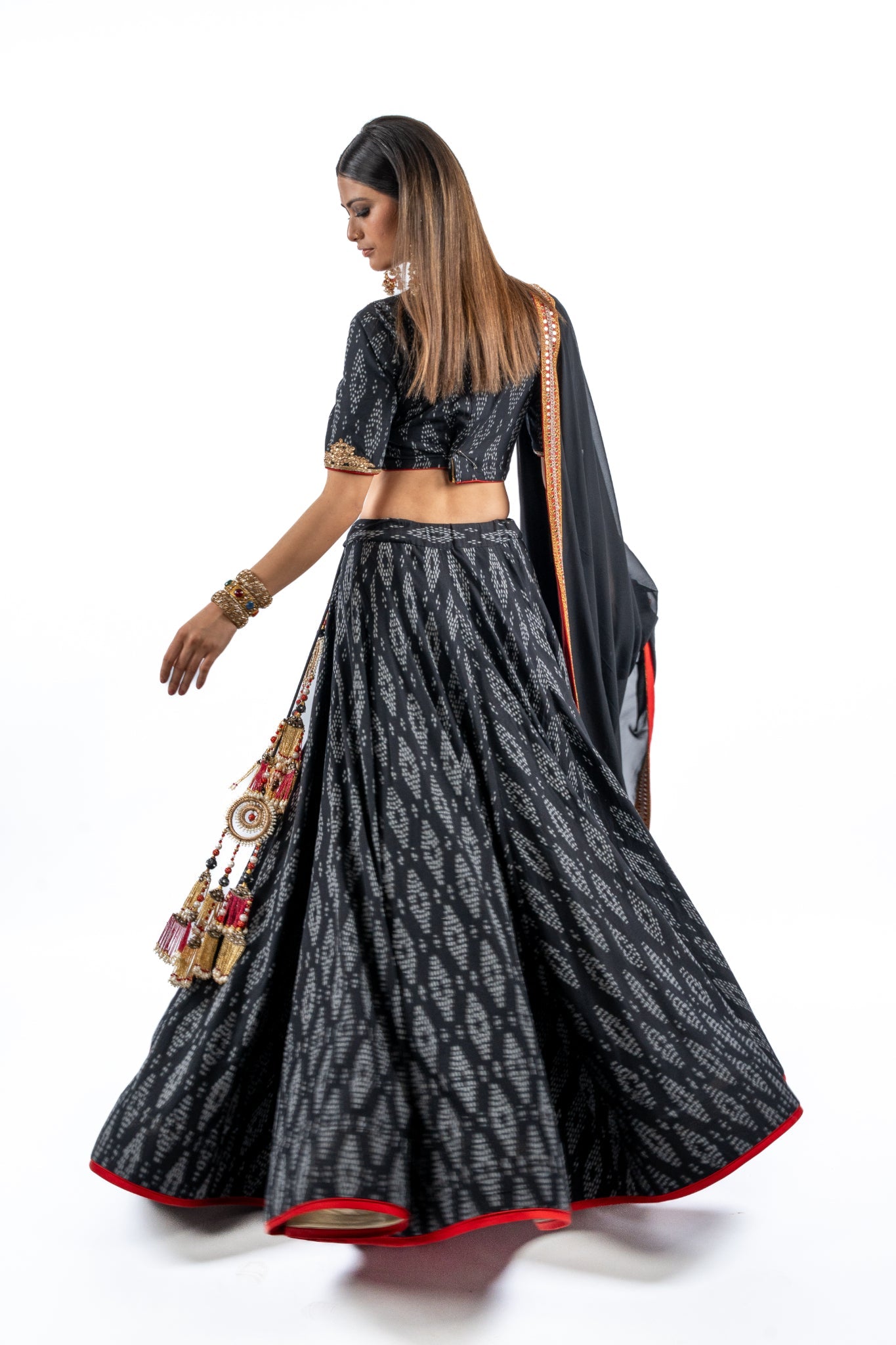 Midnight Noir Printed Lehenga Set