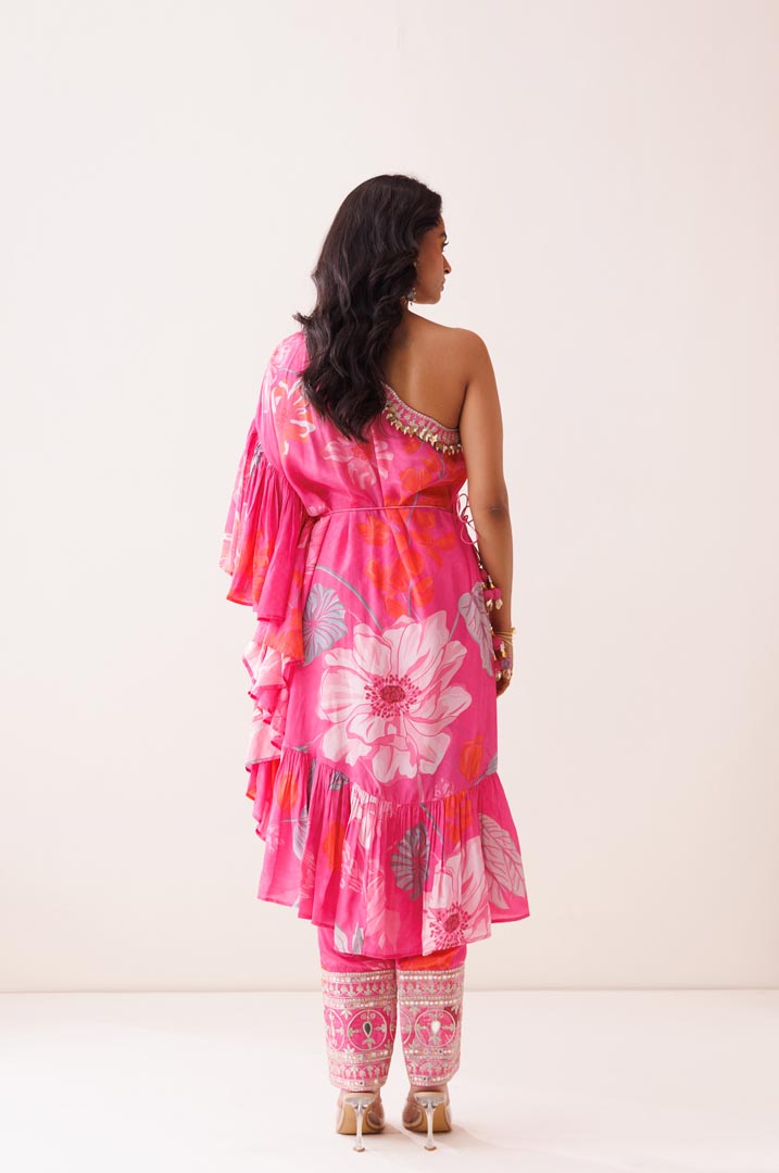 Pink one - shoulder co- ord set