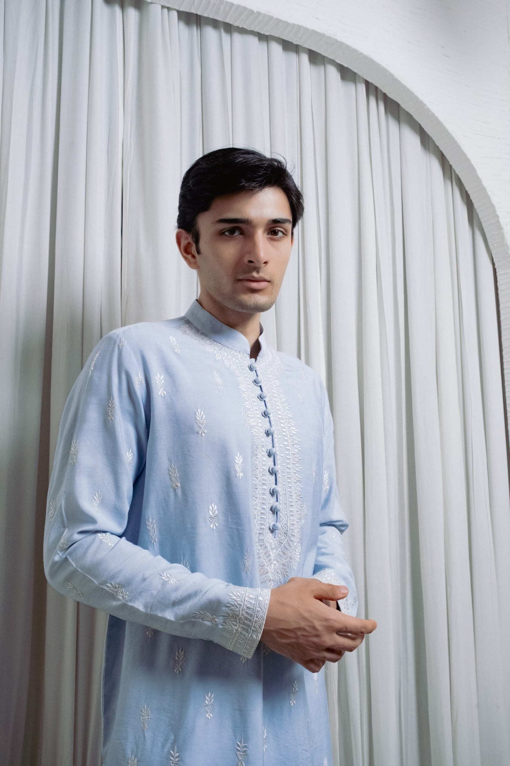 Ice blue kurta set