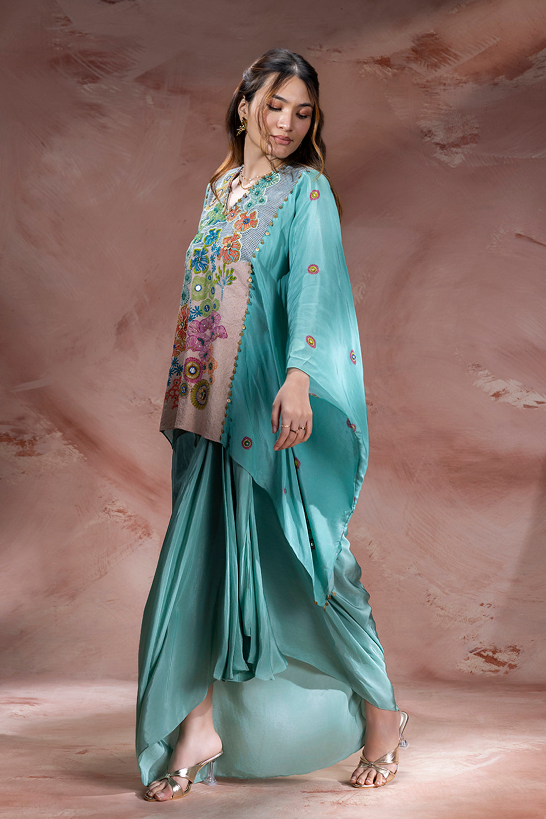 Blue Kaia kaftan set