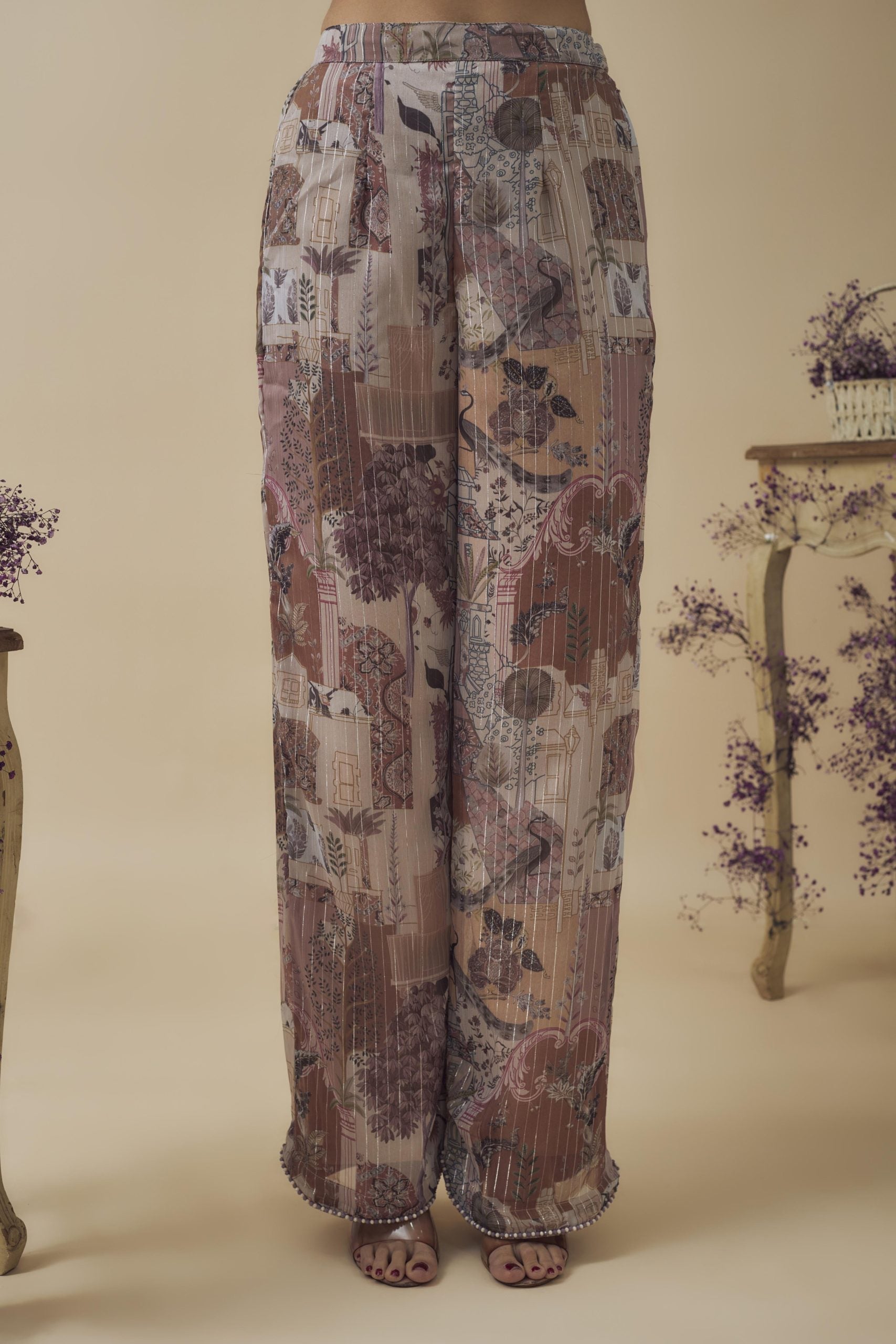 PRINTED HAND EMBROIDERED CO-ORD SET