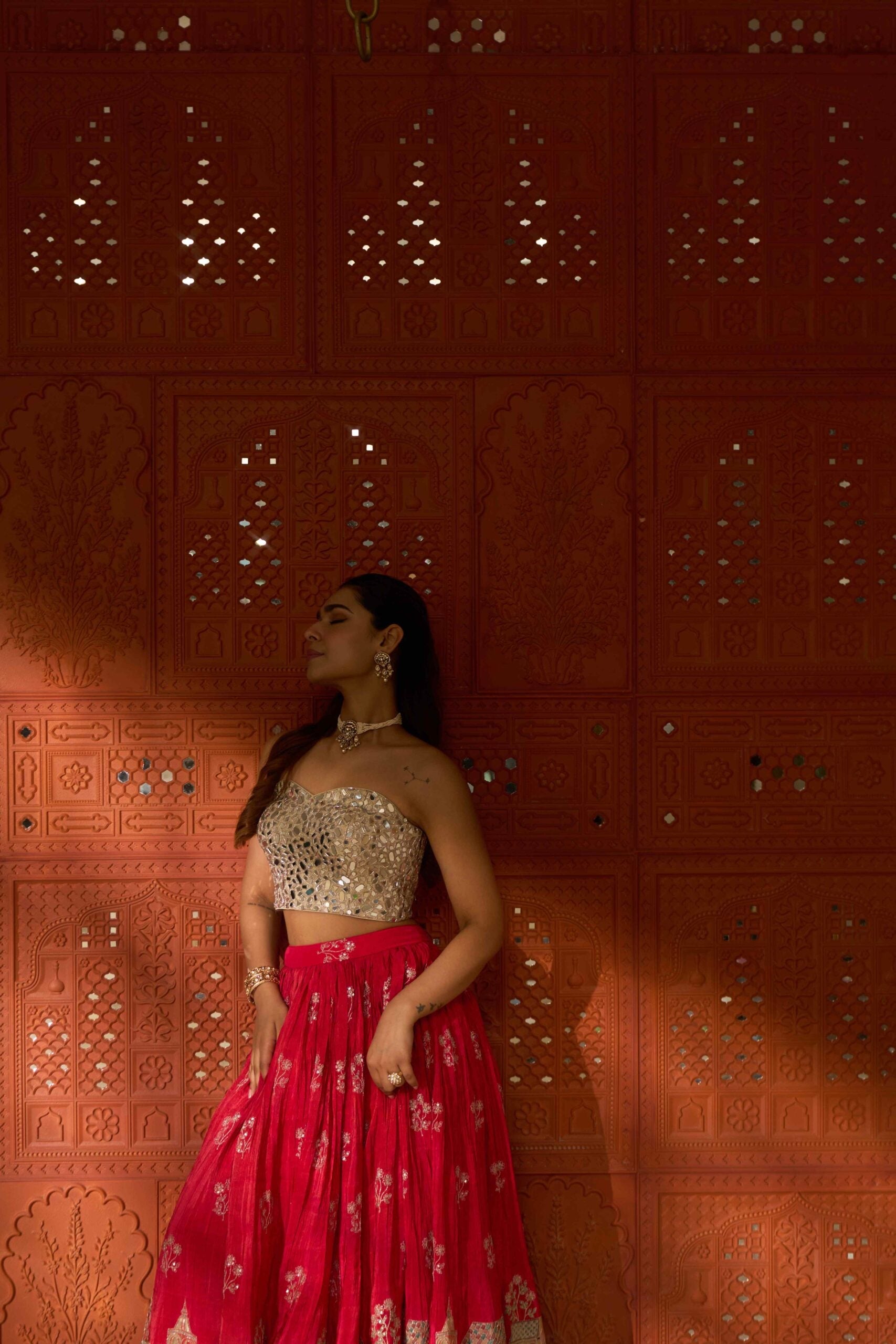 Sheesh Mahal Pink Skirt Set