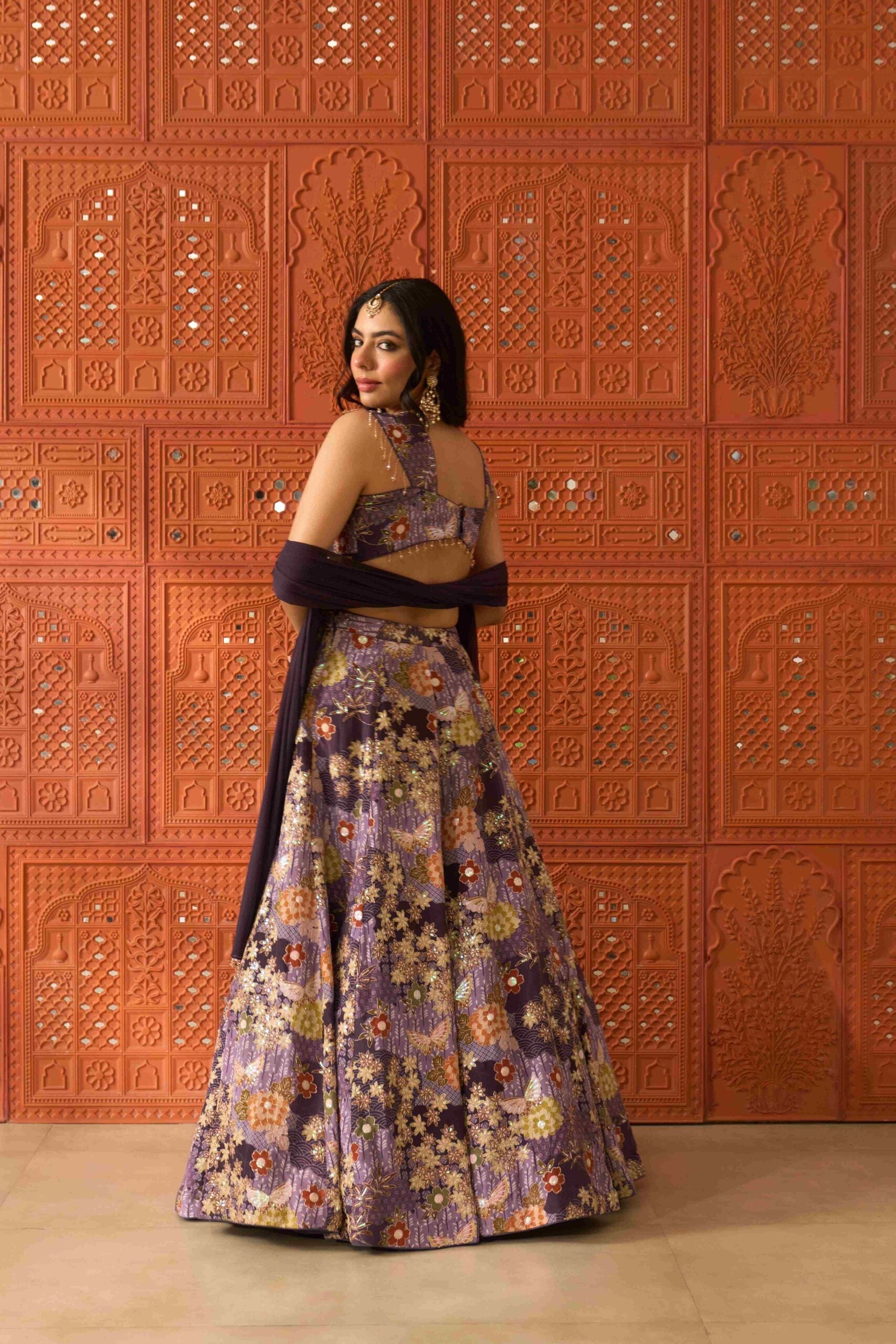 Zareen Purple Lehenga Set