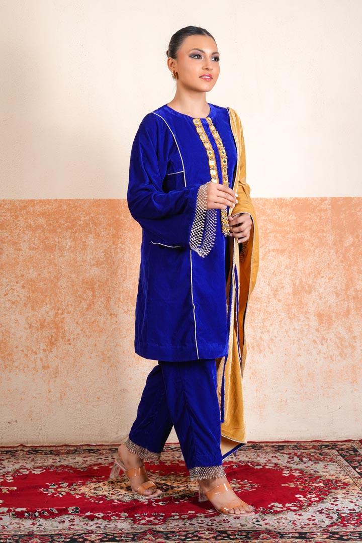 Makhmal Kalidaar with Embroidered Jacket